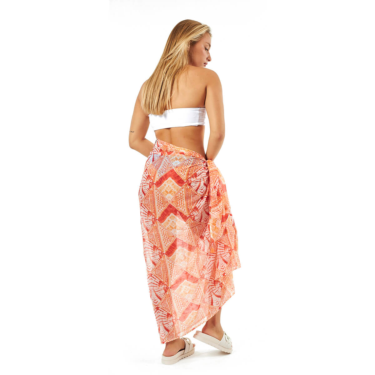 Verde Γυναικείο Παρεο 08-0095 Βαμβακερό Πορτοκαλί