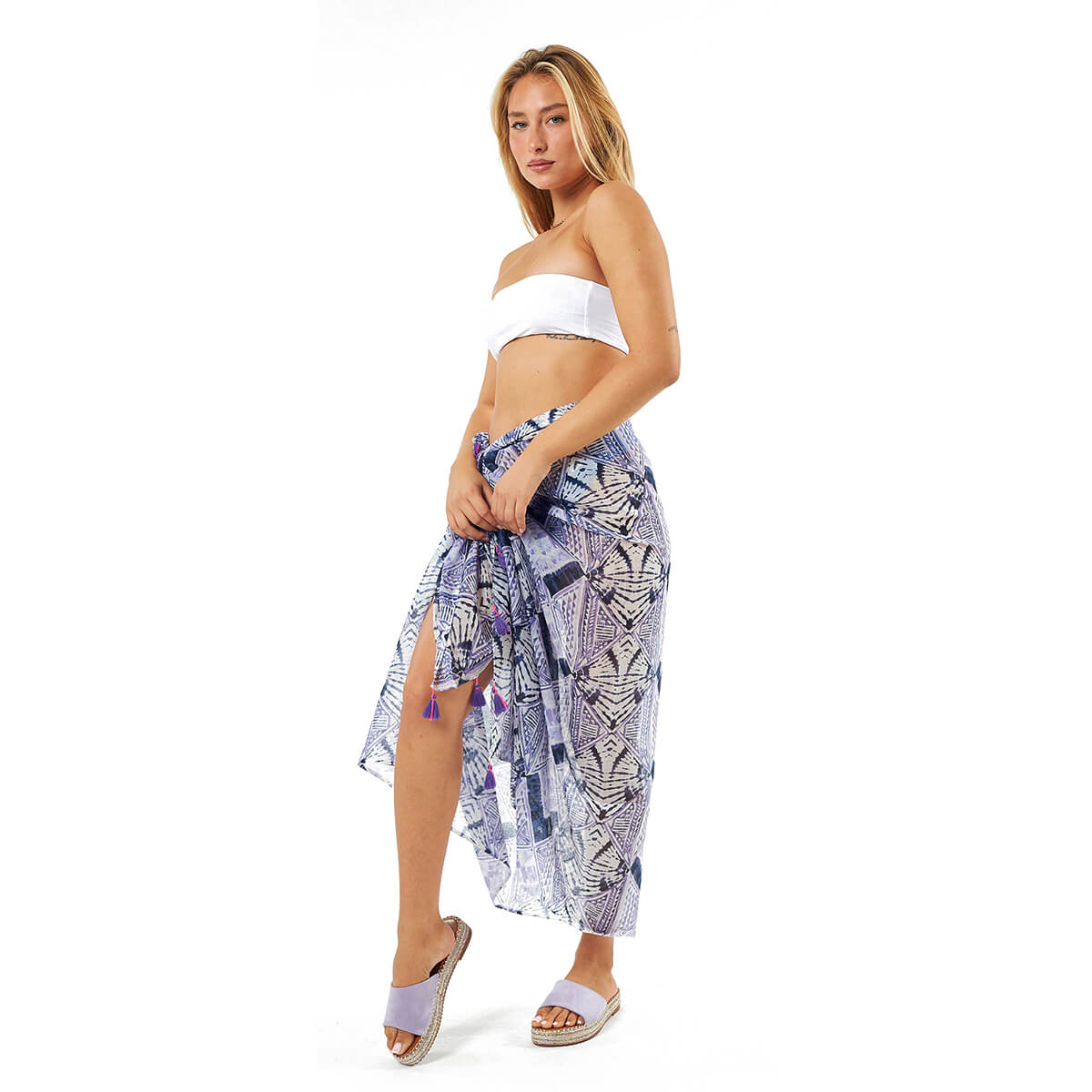 Verde Γυναικείο Παρεο 08-0095 Βαμβακερό Μωβ