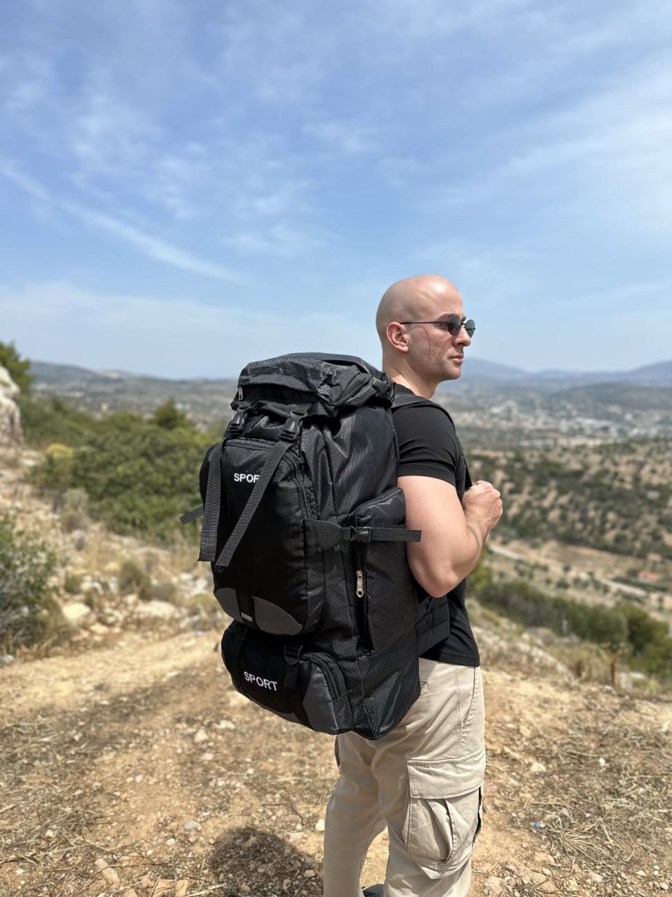 OEM Σακίδιο πλάτης ορειβατικό υπαίθριο αδιάβροχο 1882 70L μαύρο