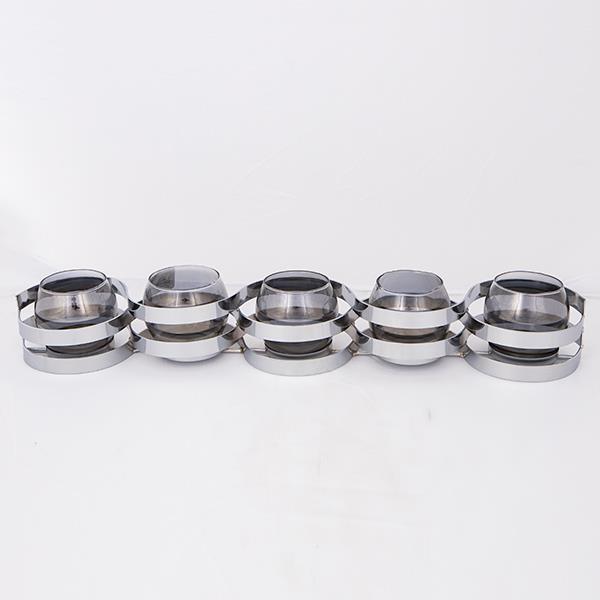 ΚΗΡΟΠΗΓΙΟ ΡΕΣΩ ME ΓΚΡΙ ΓΥΑΛΙ ΜΕΤΑΛΛΙΚΟ ΧΡΩΜΙΟ 5 ΘΕΣΕΙΣ 55x10x8cm