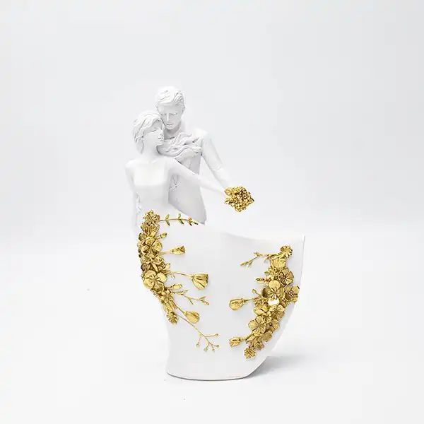 ΖΕΥΓΑΡΙ ΠΟΛΥΡΕΖΙΝ ΛΕΥΚΟ – ΧΡΥΣΟ 12×5.5×20.5cm ΖΕΥΓΑΡΙ ΠΟΛΥΡΕΖΙΝ ΛΕΥΚΟ – ΧΡΥΣΟ 12×5.5×20.5cm