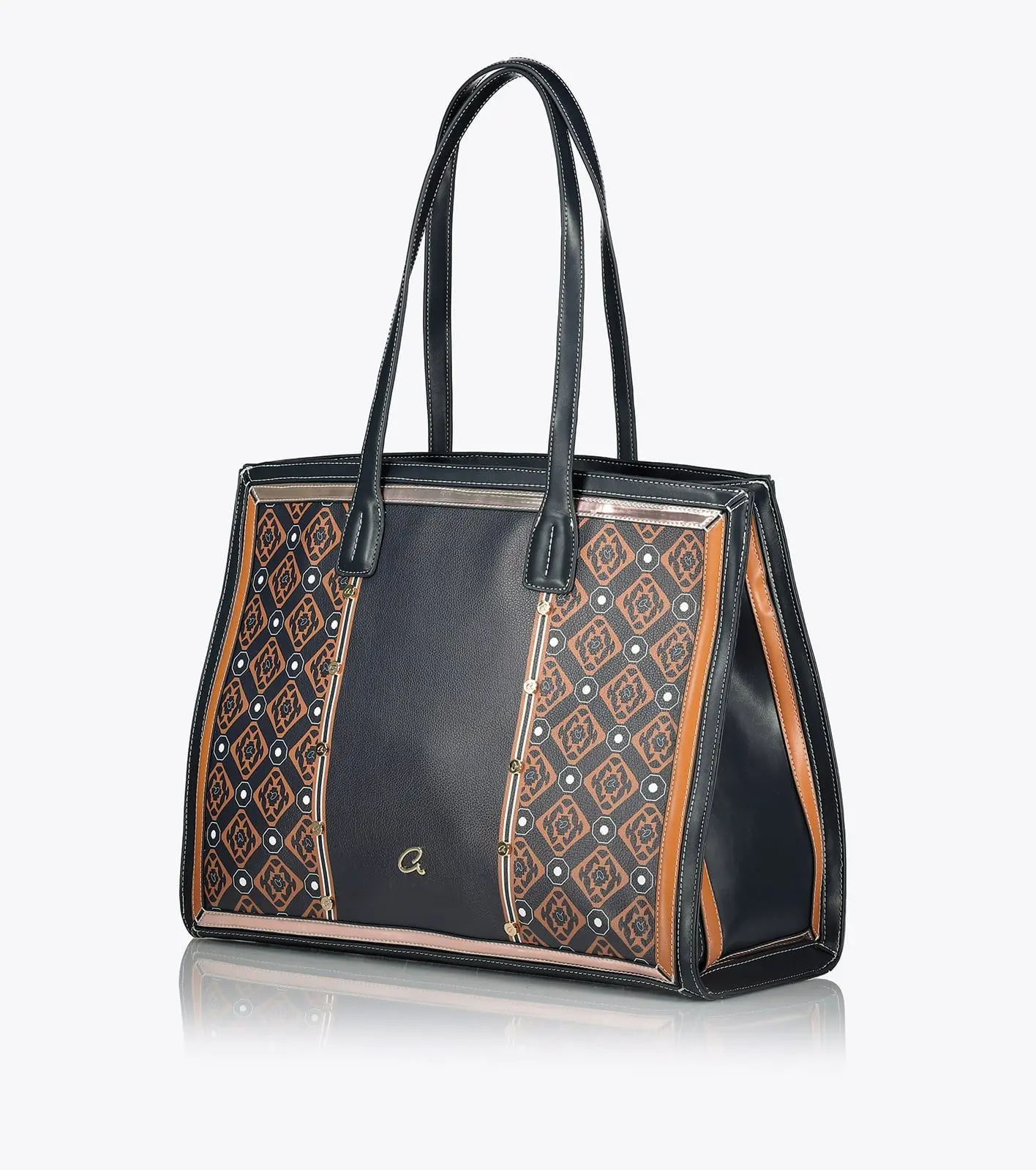 Axel Γυναικεία τσάντα ώμου Charm με γεωμετρικά σχέδια midnight blue 1010-3144