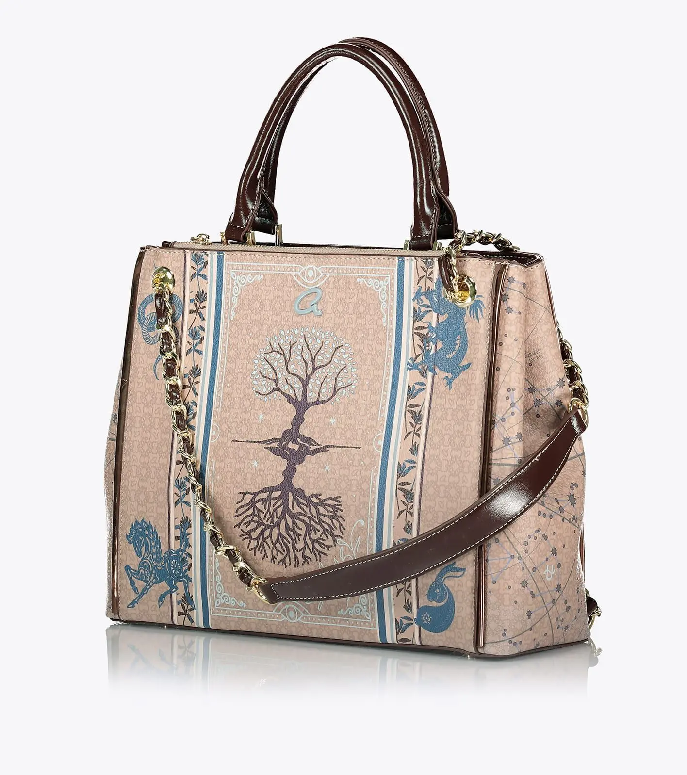 Axel Γυναικεία τσάντα ώμου Pretchel Κύκλος της ζωής μπεζ 1010-3152