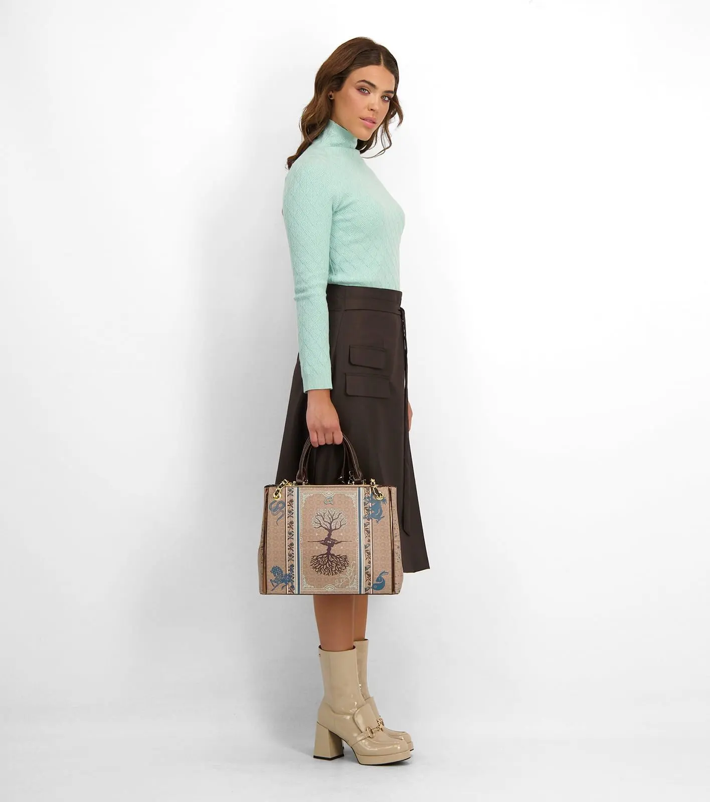 Axel Γυναικεία τσάντα ώμου Pretchel Κύκλος της ζωής μπεζ 1010-3152