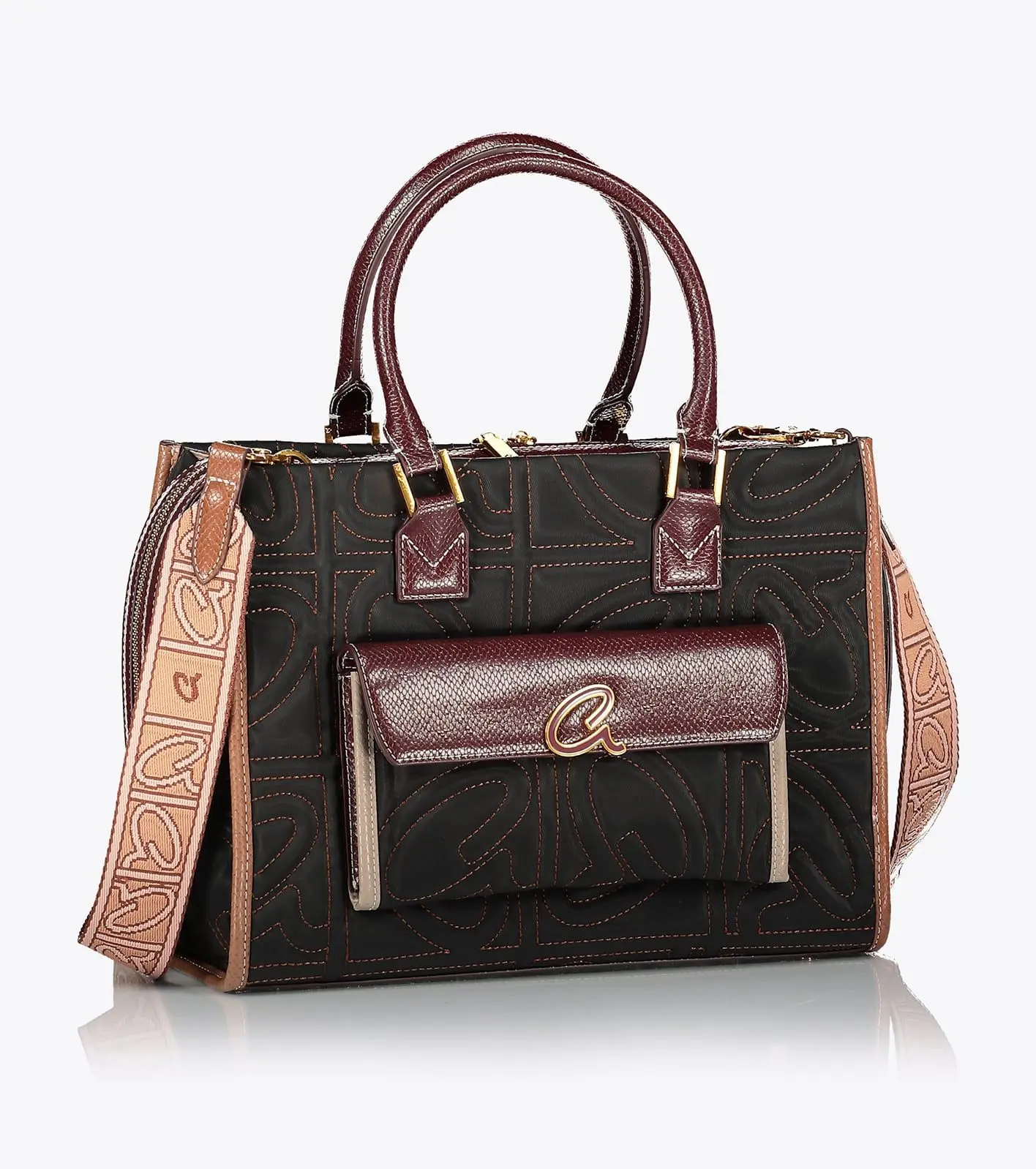 Axel Τσάντα με ανάγλυφο μονόγραμμα Amara 1010-3186 Μαύρο