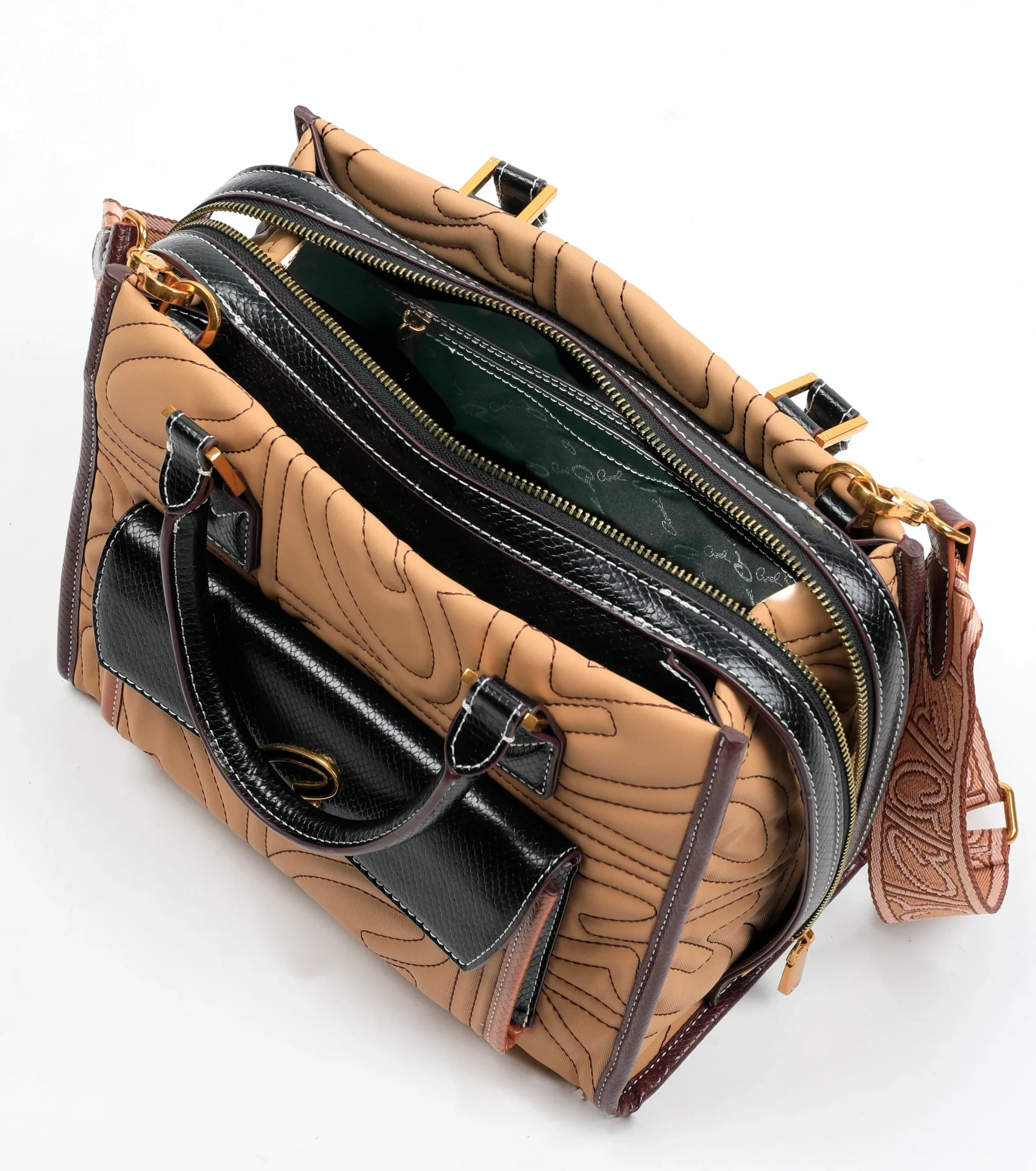 Axel Τσάντα με ανάγλυφο μονόγραμμα Amara 1010-3188 Μπεζ