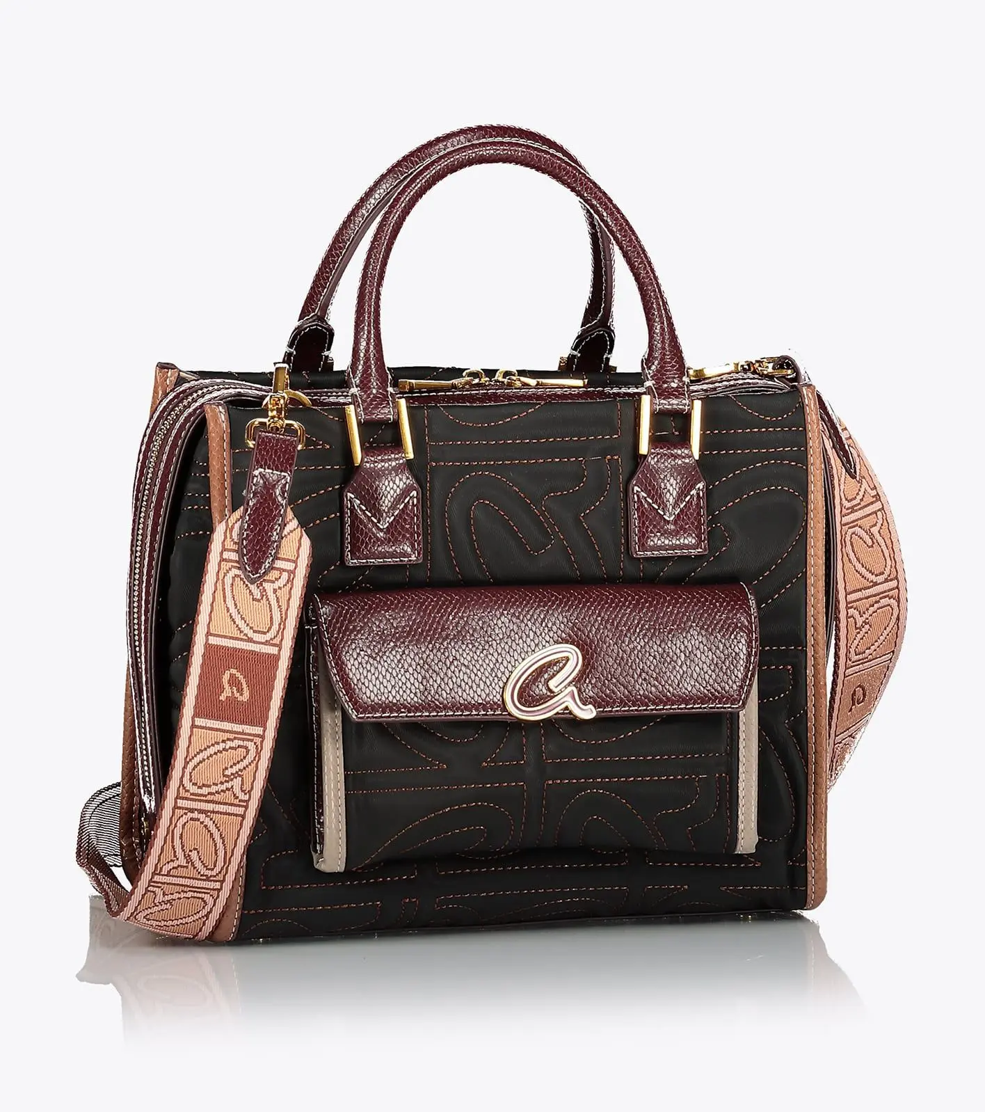 Axel Τσάντα με ανάγλυφο μονόγραμμα Amara 1010-3188 Mαύρο