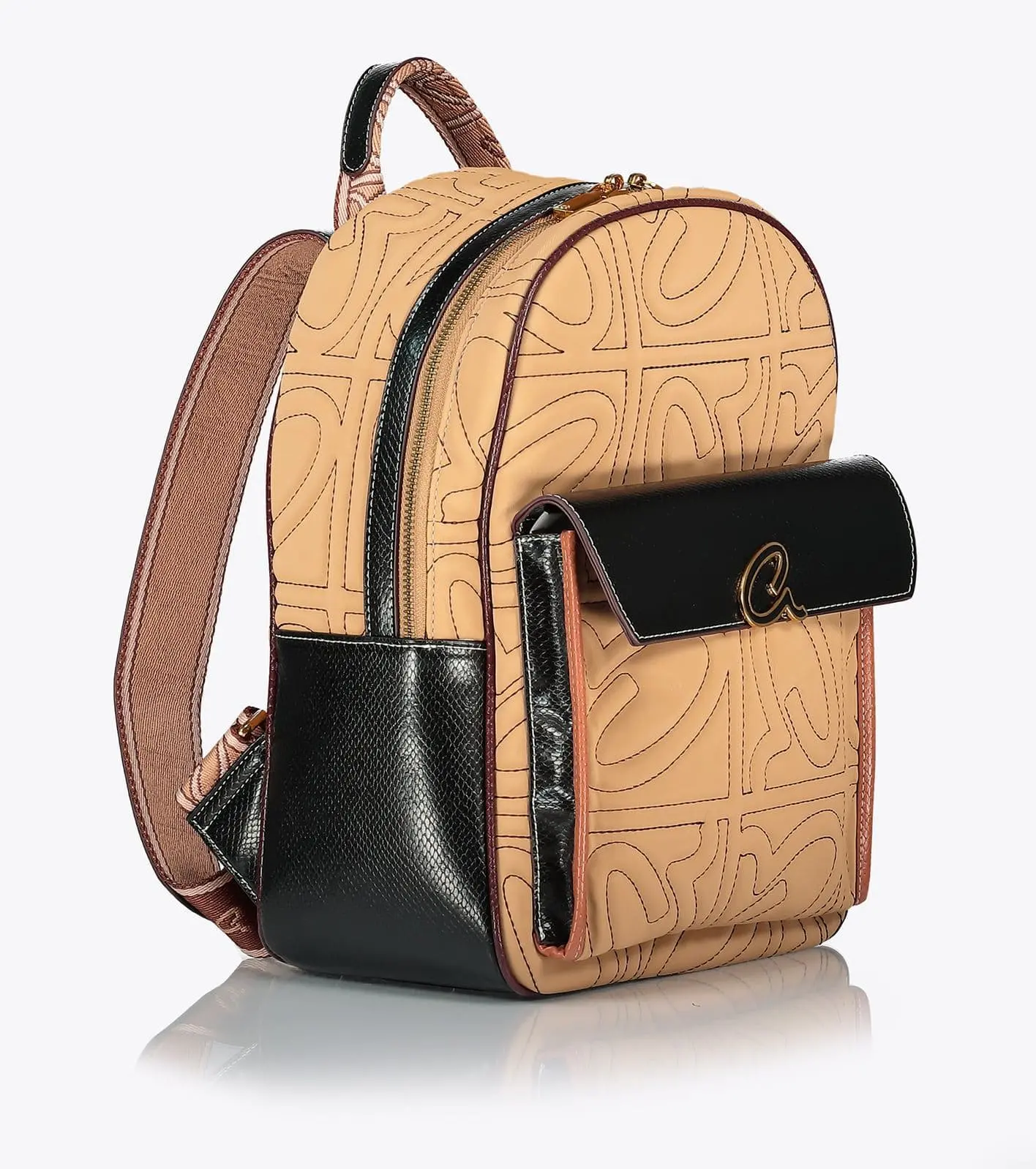 Axel Σακίδιο με ανάγλυφο μονόγραμμα Reese 1023-0469 Μπεζ Axel Σακίδιο με ανάγλυφο μονόγραμμα Reese 1023-0469 Μπεζ