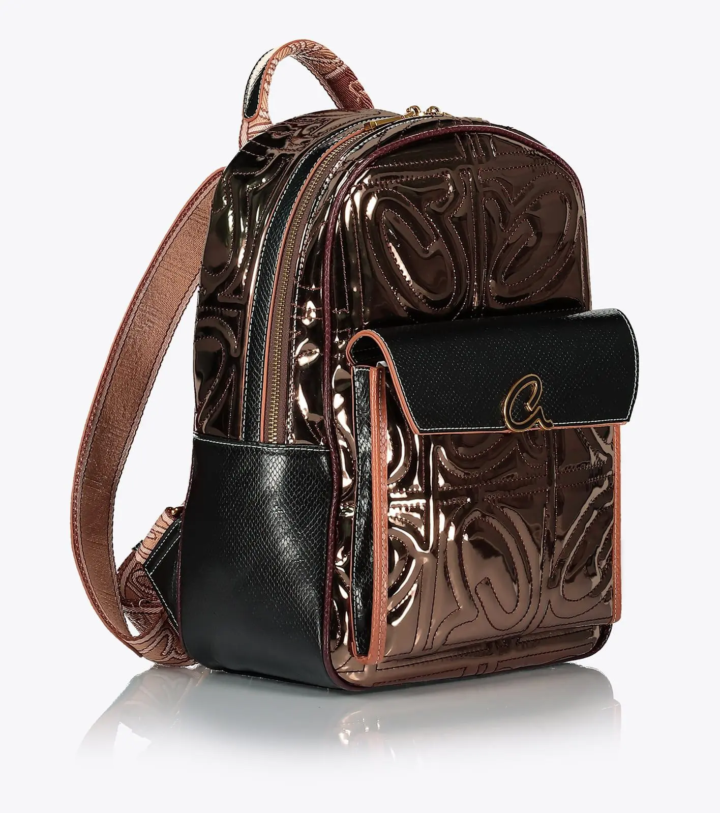 Axel Σακίδιο με ανάγλυφο μονόγραμμα Reese 1023-0470 Μπρονζέ Axel Σακίδιο με ανάγλυφο μονόγραμμα Reese 1023-0470 Μπρονζέ