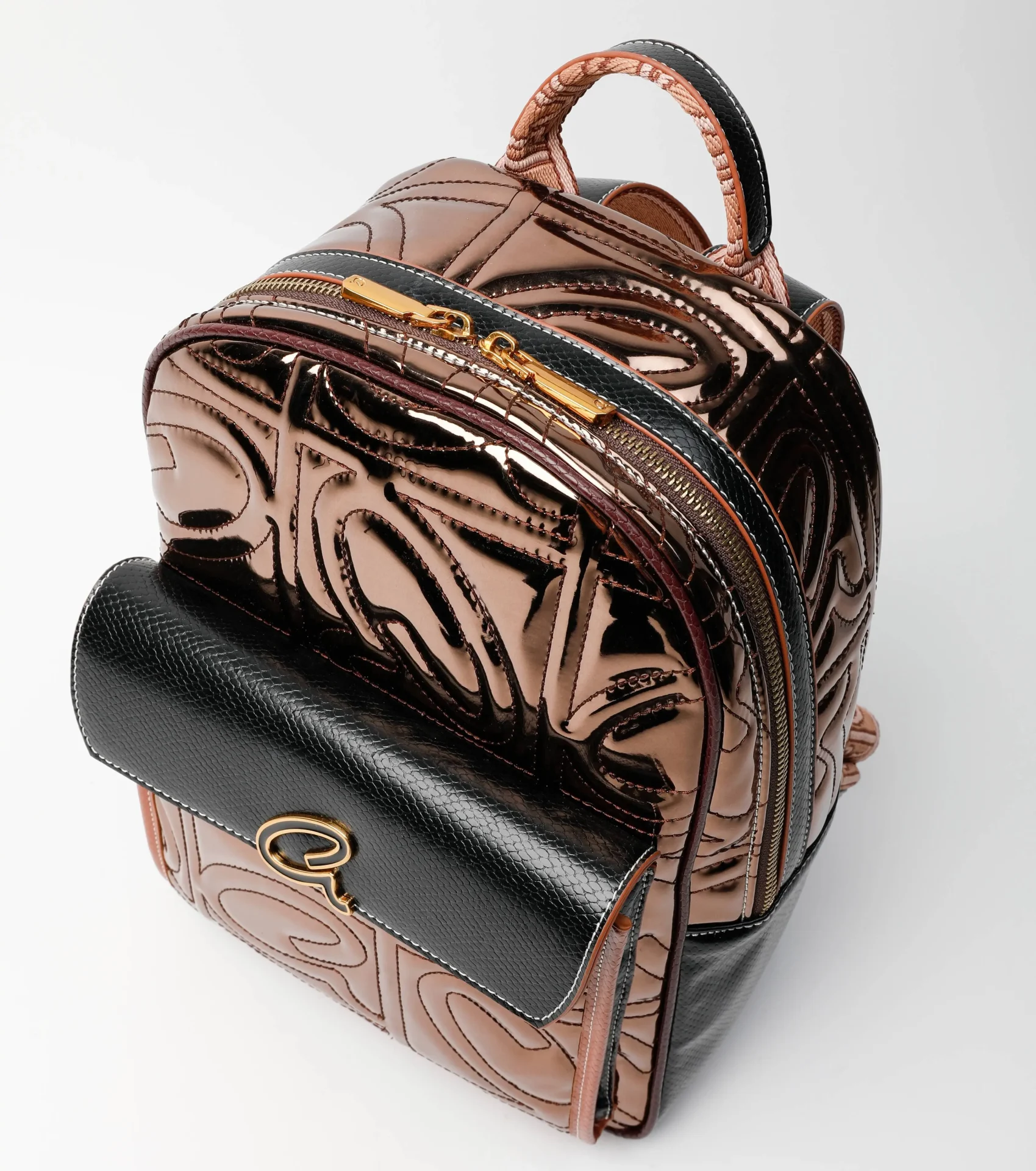 Axel Σακίδιο με ανάγλυφο μονόγραμμα Reese 1023-0470 Μπρονζέ