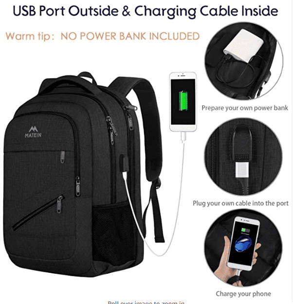Σακίδιο πλάτης 30L Laptop 17,3” Matein 1035 μαύρο