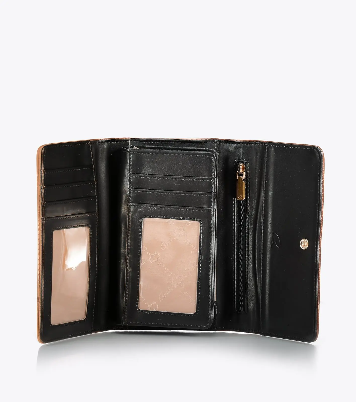 Axel Πορτοφόλι με ανάγλυφο μονόγραμμα και κροκό λεπτομέρειες Amy 1101-1582 Μαύρο