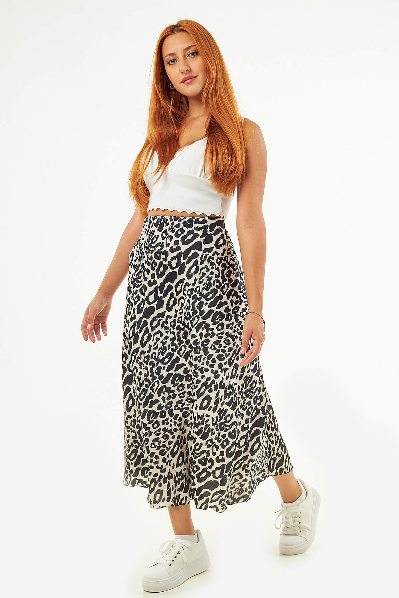 Sequoia Γυναικεία Φούστα 1166 Animal Print Μπεζ/Μαύρο