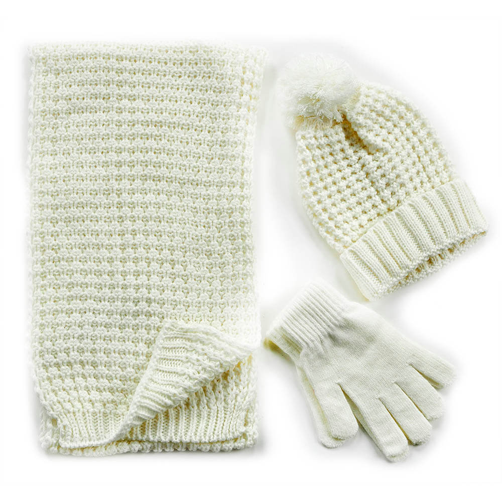 Verde Set Γυναικείος Σκούφος-Λαιμός-Γάντια  one size 12-0336 ΑΣΠΡΟ