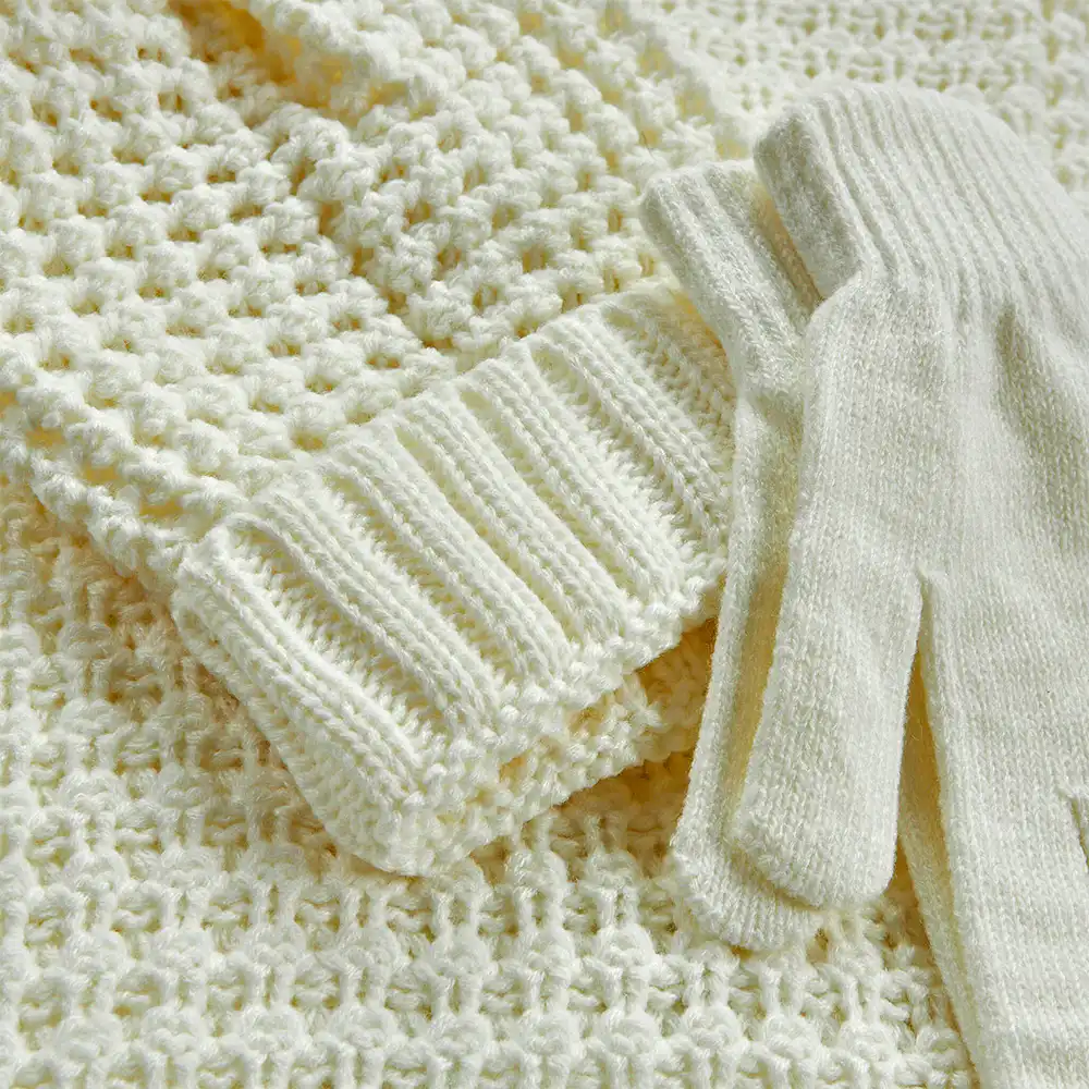 Verde Set Γυναικείος Σκούφος-Λαιμός-Γάντια  one size 12-0336 ΑΣΠΡΟ