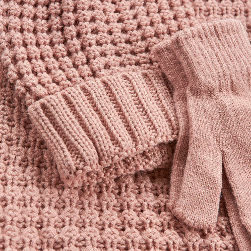 Verde Set Γυναικείος Σκούφος-Λαιμός-Γάντια  one size 12-0336 ΡΟΖ