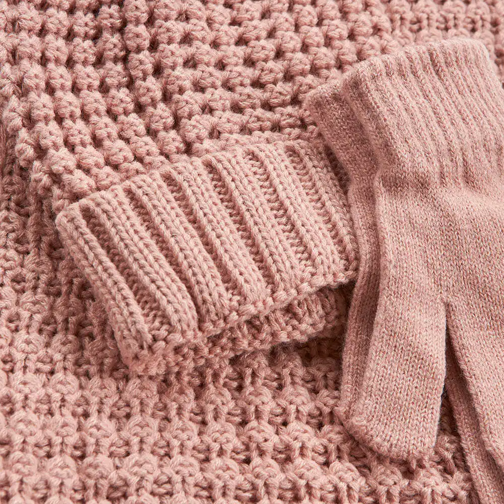 Verde Set Γυναικείος Σκούφος-Λαιμός-Γάντια  one size 12-0336 ΡΟΖ