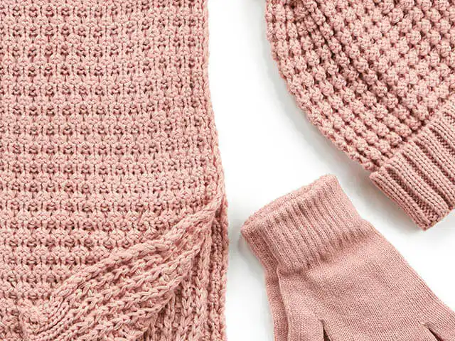 Verde Set Γυναικείος Σκούφος-Λαιμός-Γάντια  one size 12-0336 ΡΟΖ