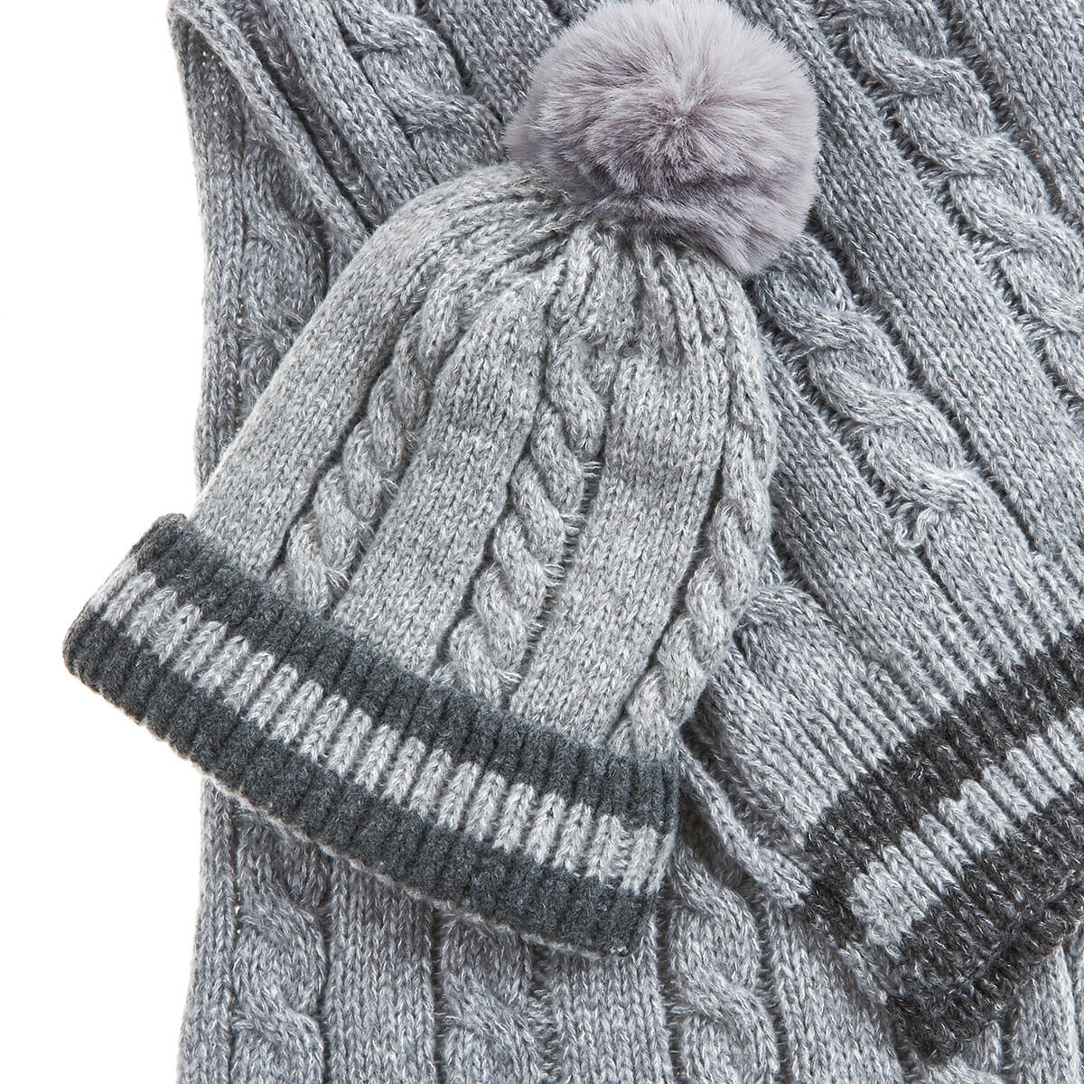 Verde Γυναικείος Σκούφος-Λαιμός 12-0362 Γκρι