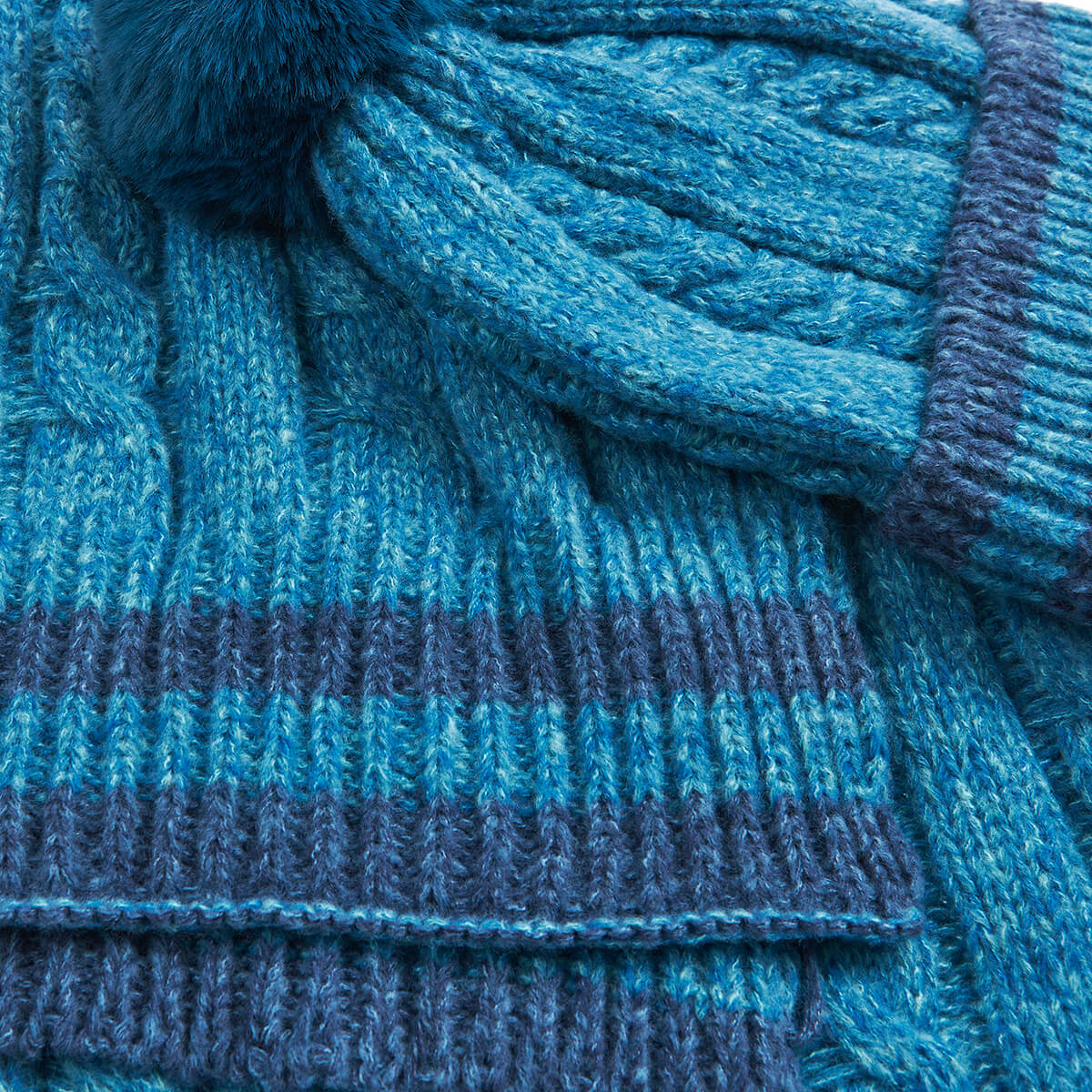 Verde Γυναικείος Σκούφος-Λαιμός 12-0362 Πετρόλ