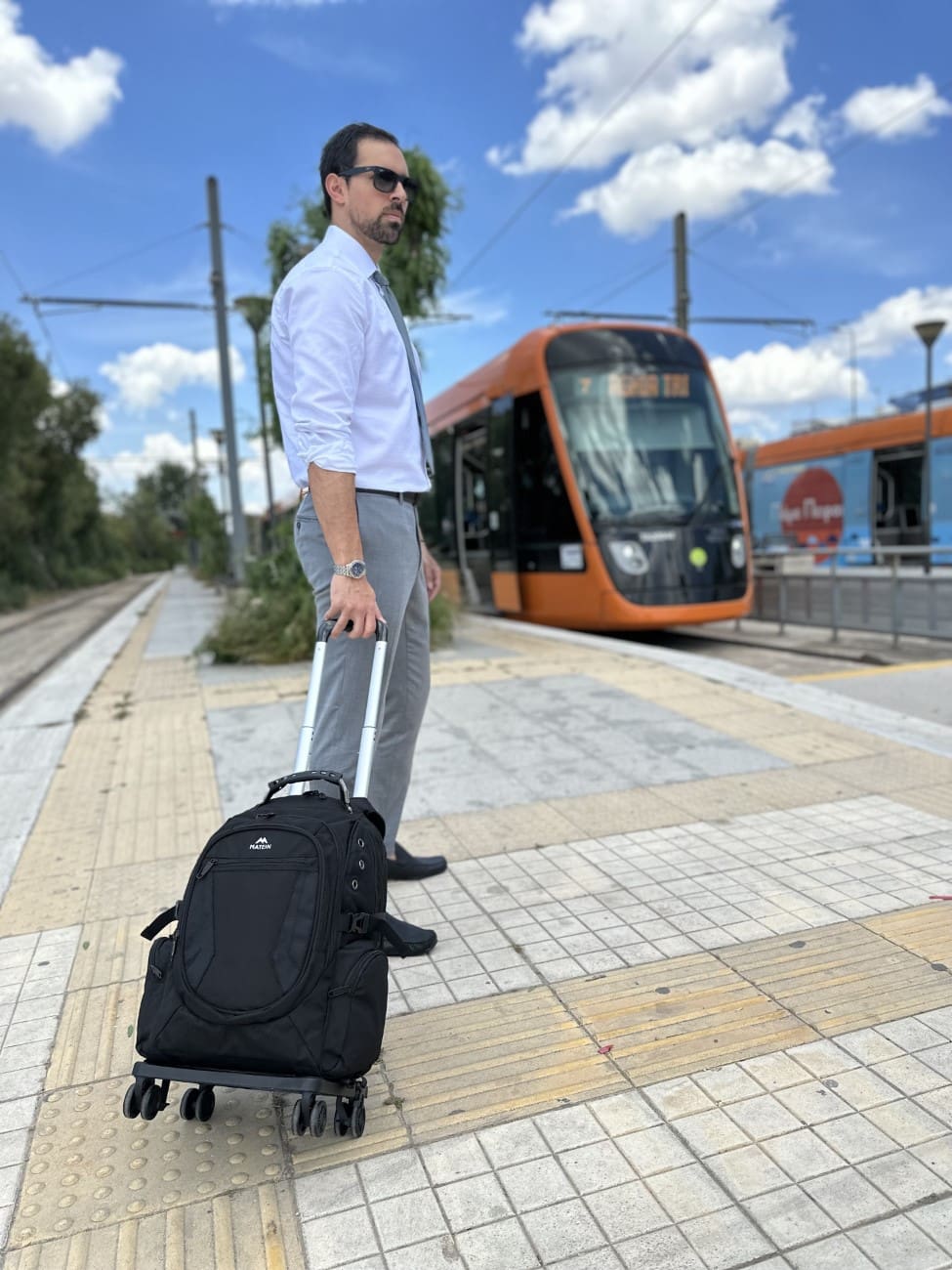 Σακίδιο πλάτης Τροχήλατο  55L Laptop 15,6” Matein 1271 μαύρο