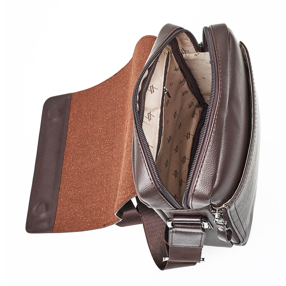 Verde Ανδρική Τσάντα Ωμου - Χιαστι 13-0123 Καφέ