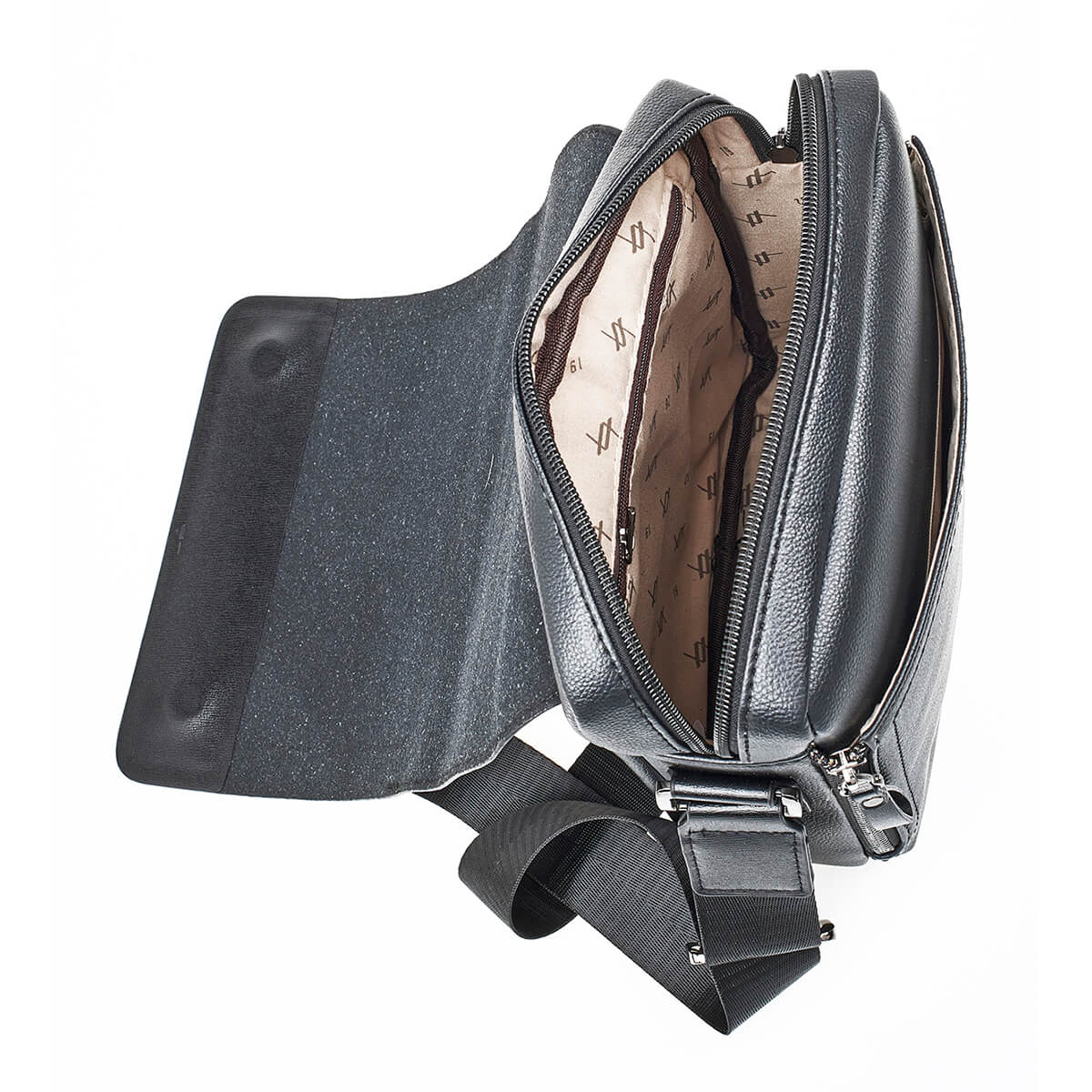 Verde Ανδρική Τσάντα Ωμου - Χιαστι 13-0123 Μαύρο