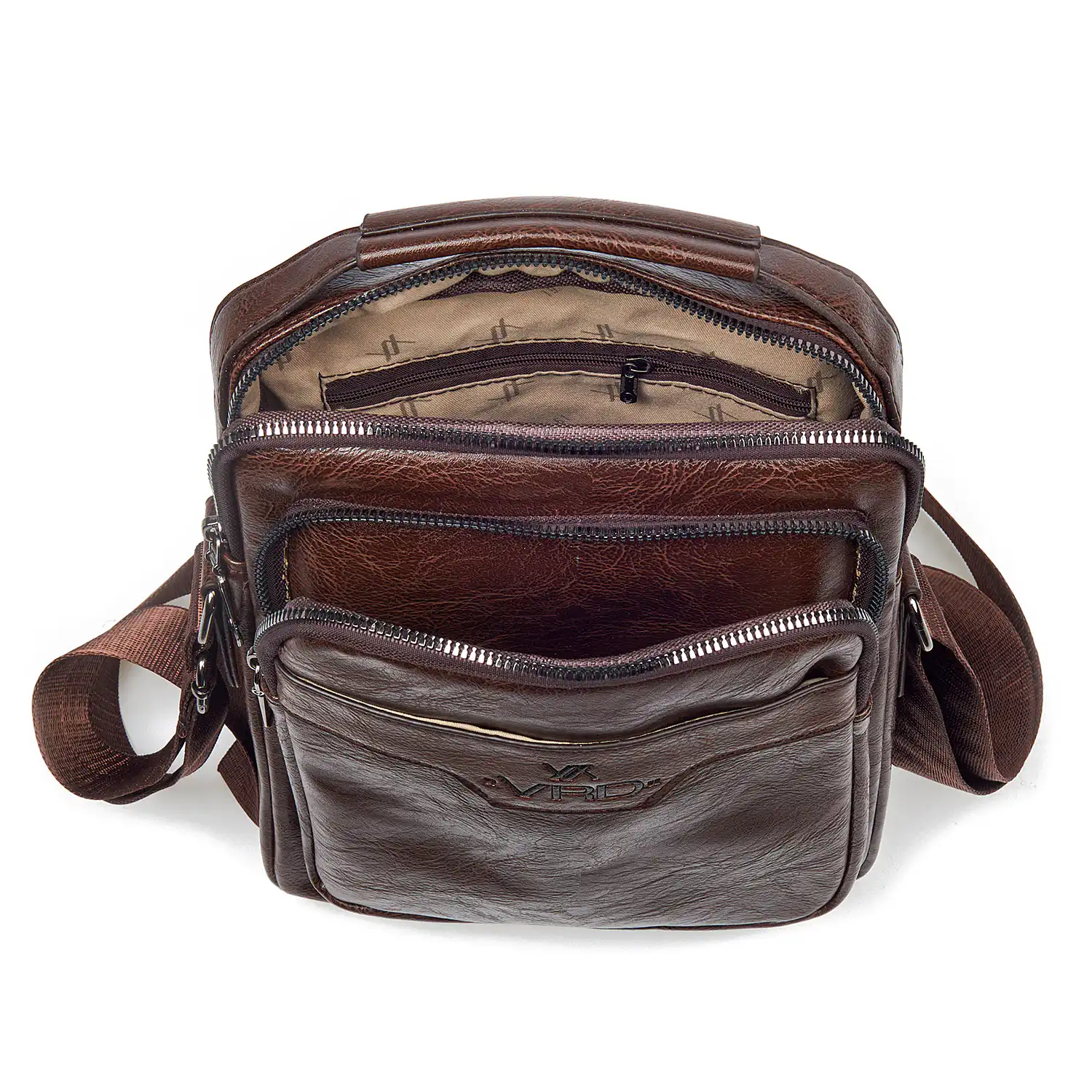 Verde Ανδρικό Τσαντάκι Χιαστί 13-0092 Καφέ