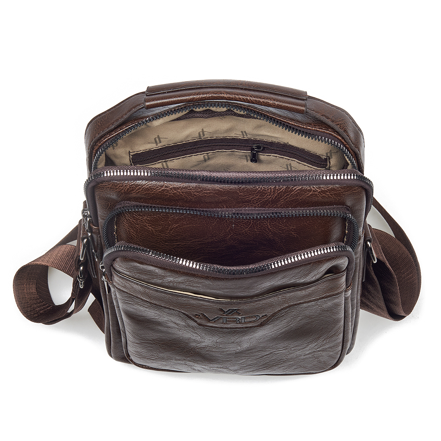 Verde Ανδρικό Τσαντάκι Χιαστί 13-0092 Καφέ