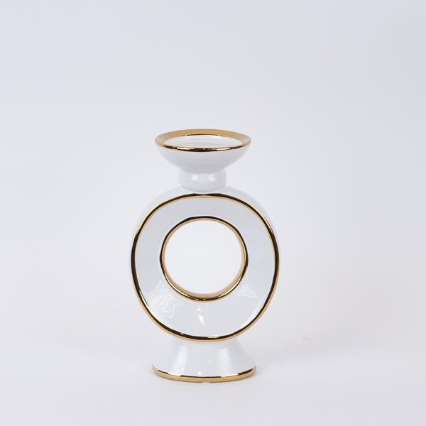 ΚΗΡΟΠΗΓΙΟ ΚΕΡΑΜΙΚΟ ΛΕΥΚΟ-ΧΡΥΣΟ 15.3x10x25.5cm