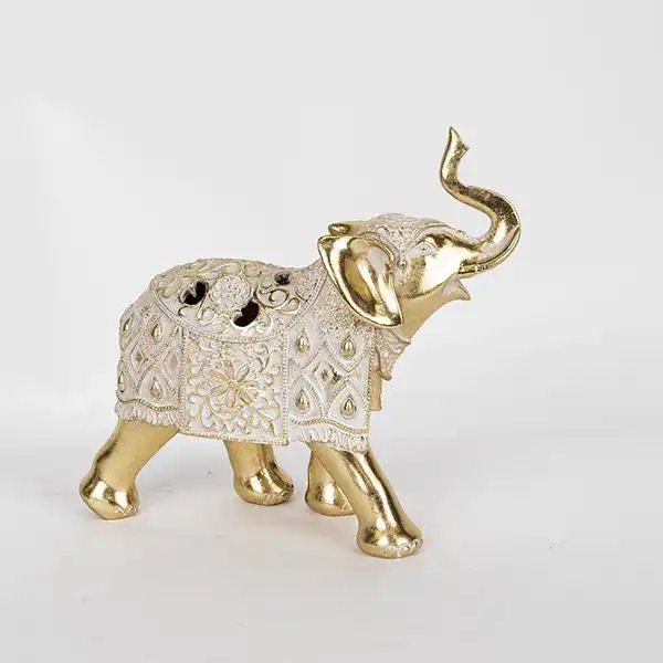 ΕΛΕΦΑΝΤΑΣ ΠΟΛΥΡΕΖΙΝ ΛΕΥΚΟΣ – ΧΡΥΣΟΣ 23x21x8.5cm