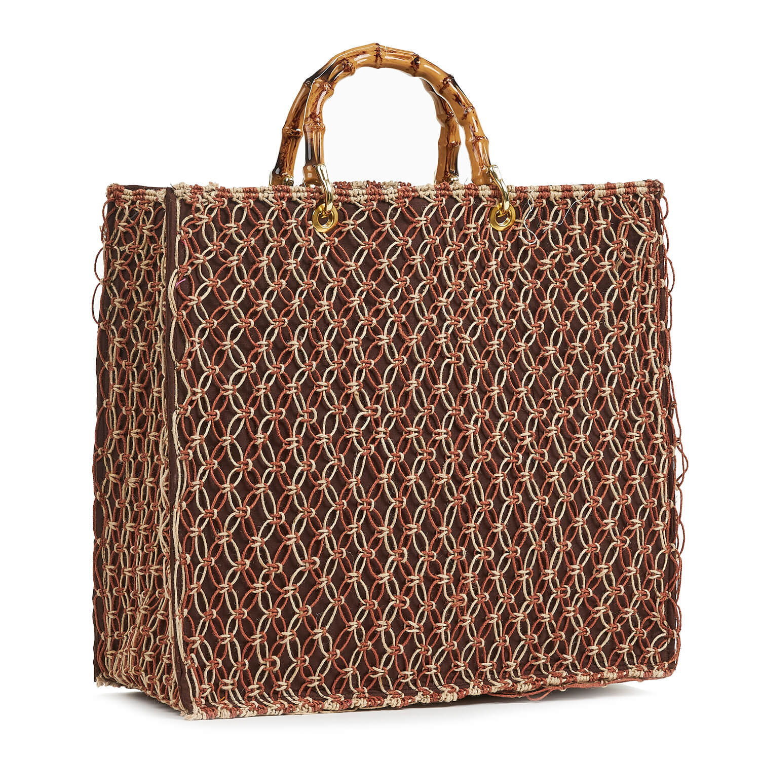 Verde Γυναικεία τσάντα Θαλάσσης 14-0162 Ψάθινη Ινδίας Καφέ