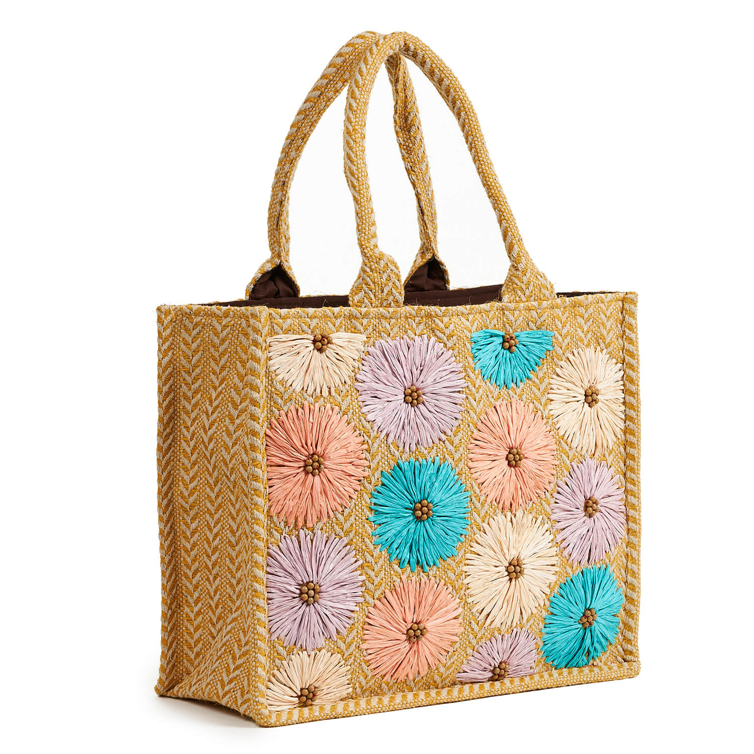 Verde Γυναικεία τσάντα Θαλάσσης 14-0163 Ψάθινη Ινδίας Πολύχρωμο