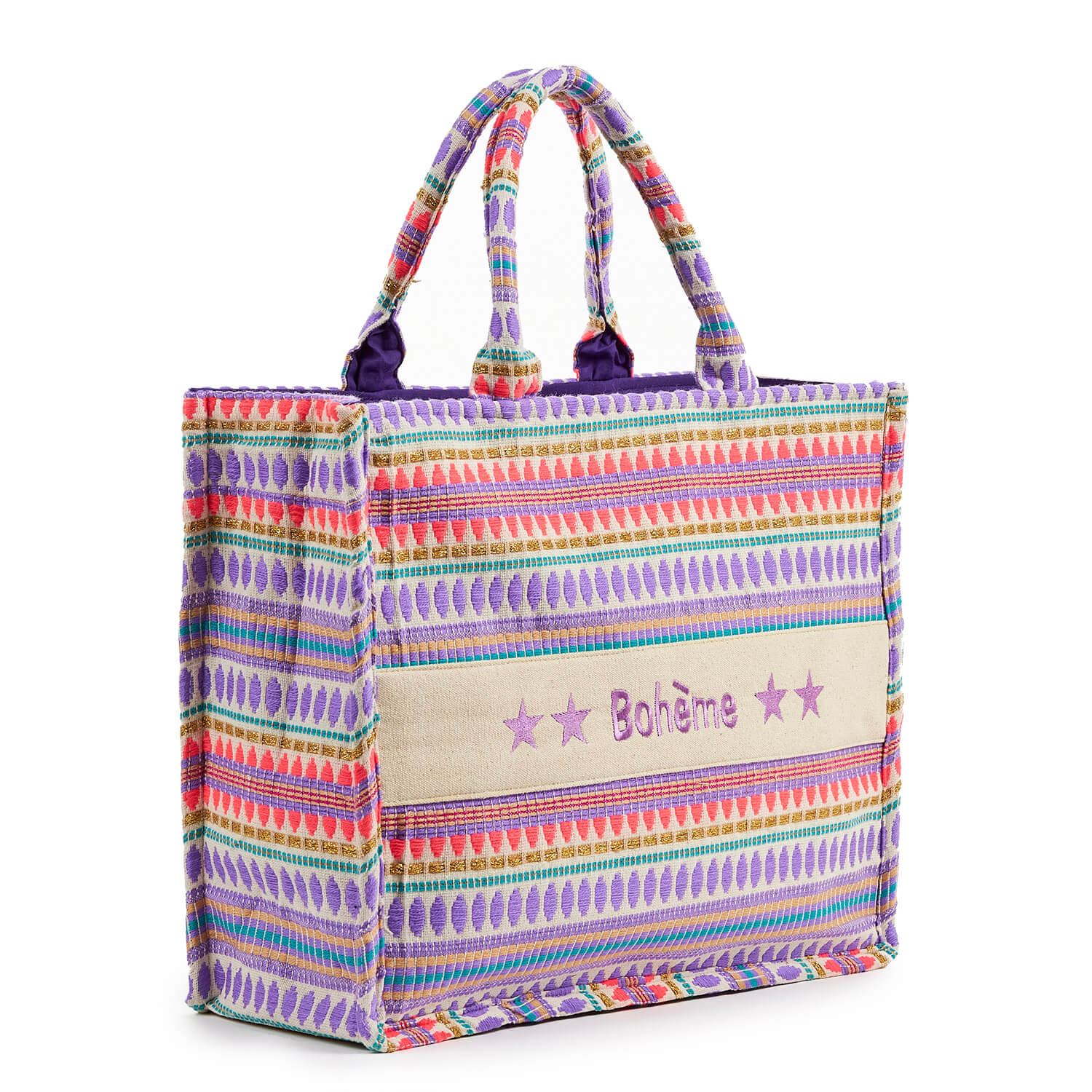 Verde Γυναικεία τσάντα Θαλάσσης 14-0167 Βισκόζη Ινδίας Λιλά