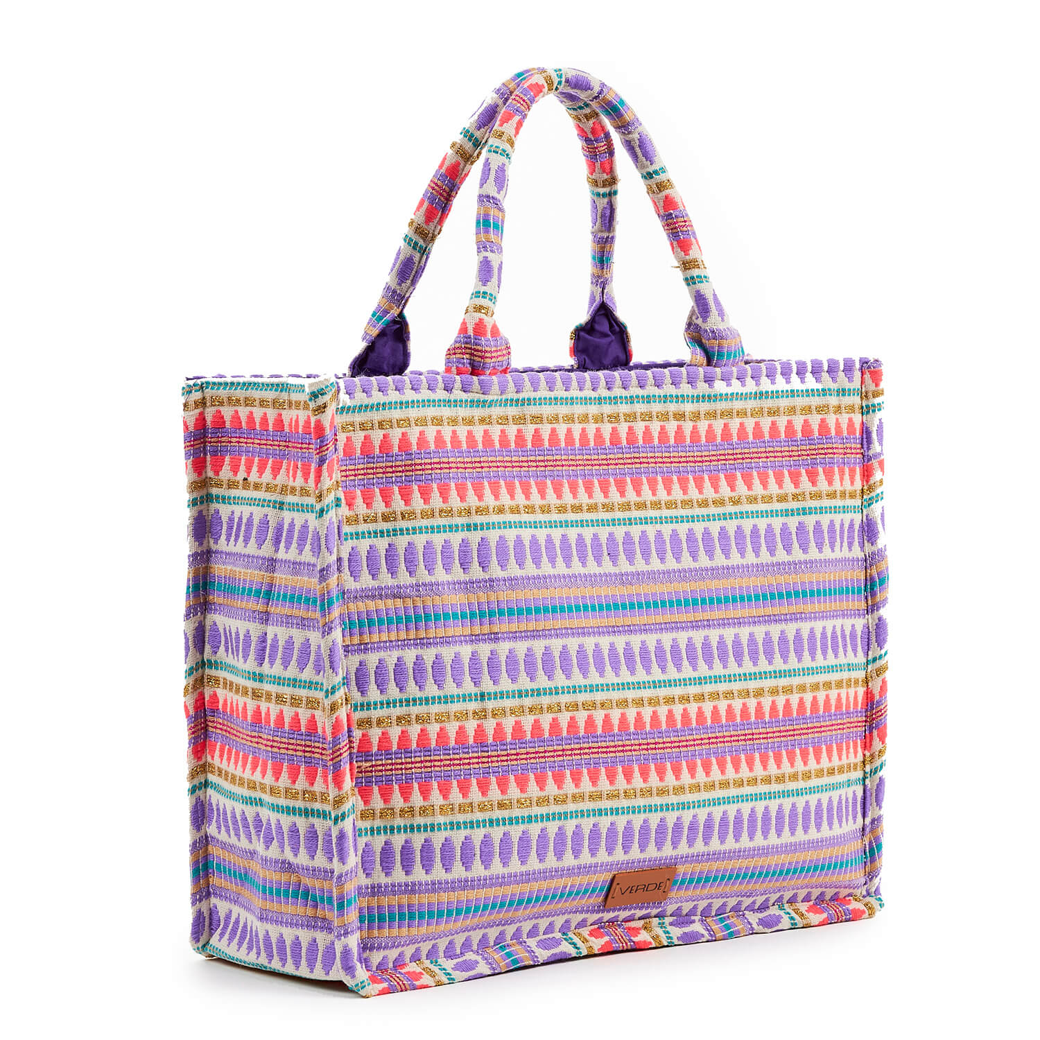 Verde Γυναικεία τσάντα Θαλάσσης 14-0167 Βισκόζη Ινδίας Λιλά