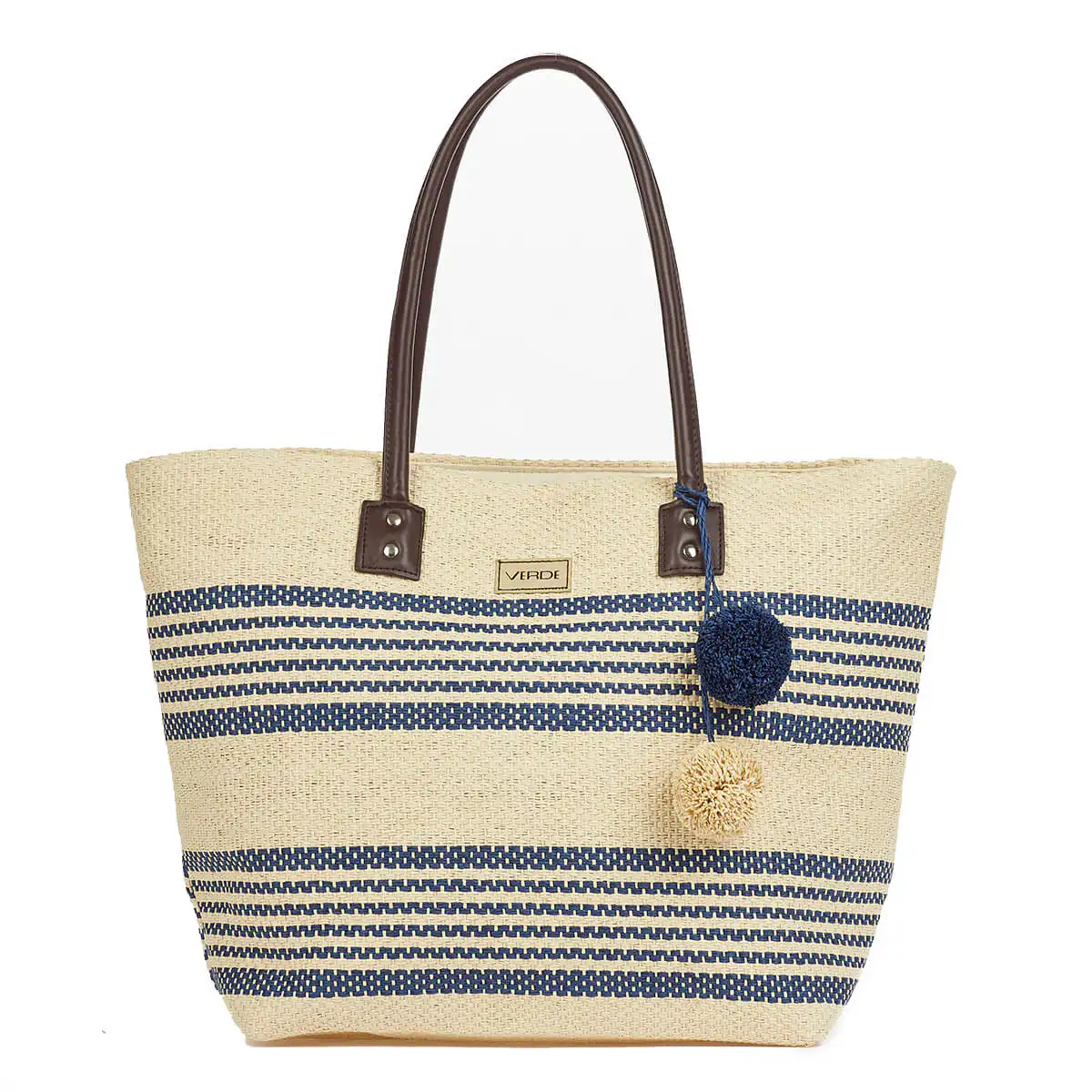 Verde Γυναικεία τσάντα Θαλάσσης 14-0178 Ψάθινη Πολύχρωμο