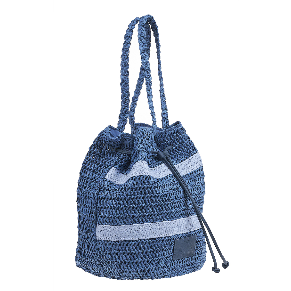 Verde Γυναικεία τσάντα Θαλάσσης 14-0196 Ψάθινη Μπλέ