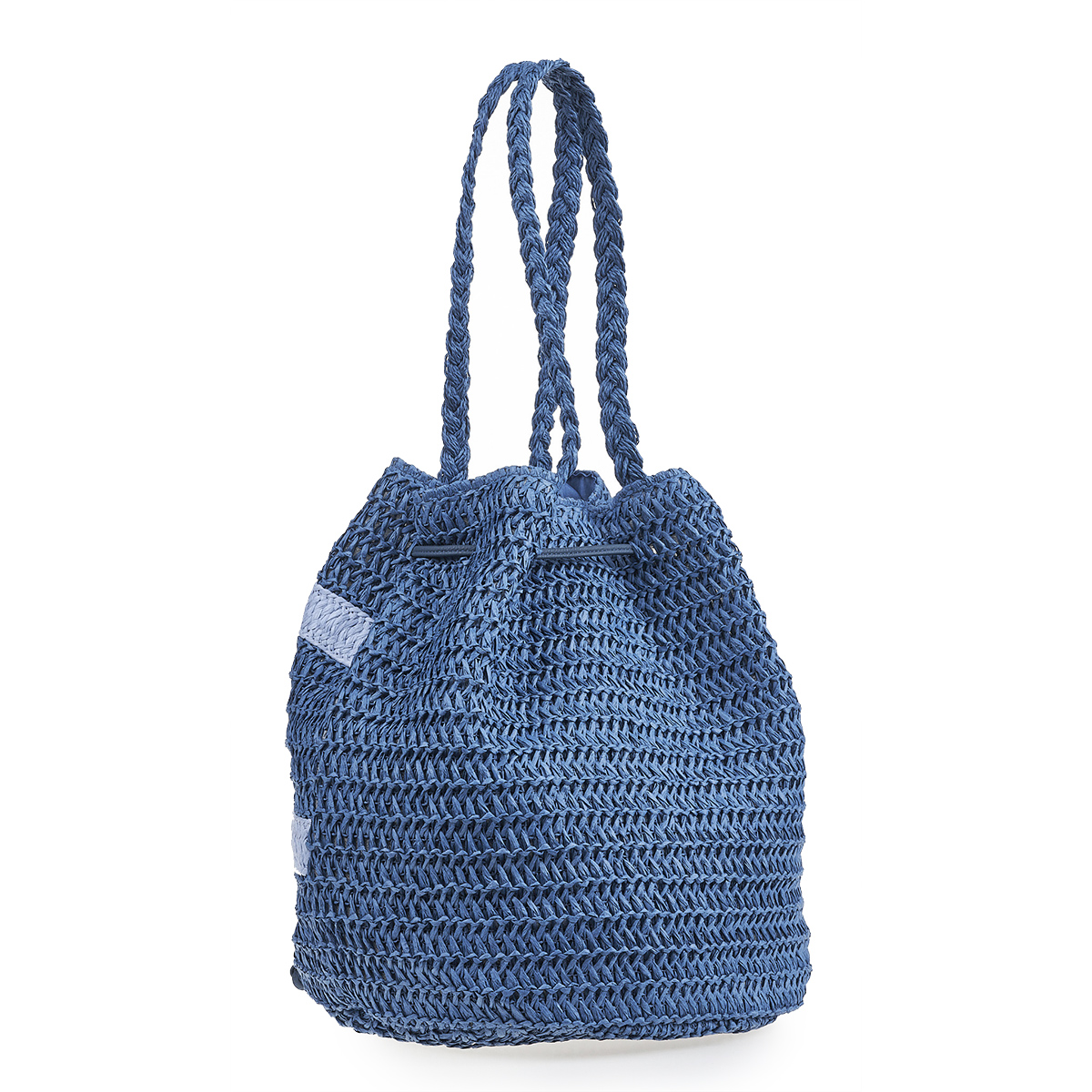 Verde Γυναικεία τσάντα Θαλάσσης 14-0196 Ψάθινη Μπλέ