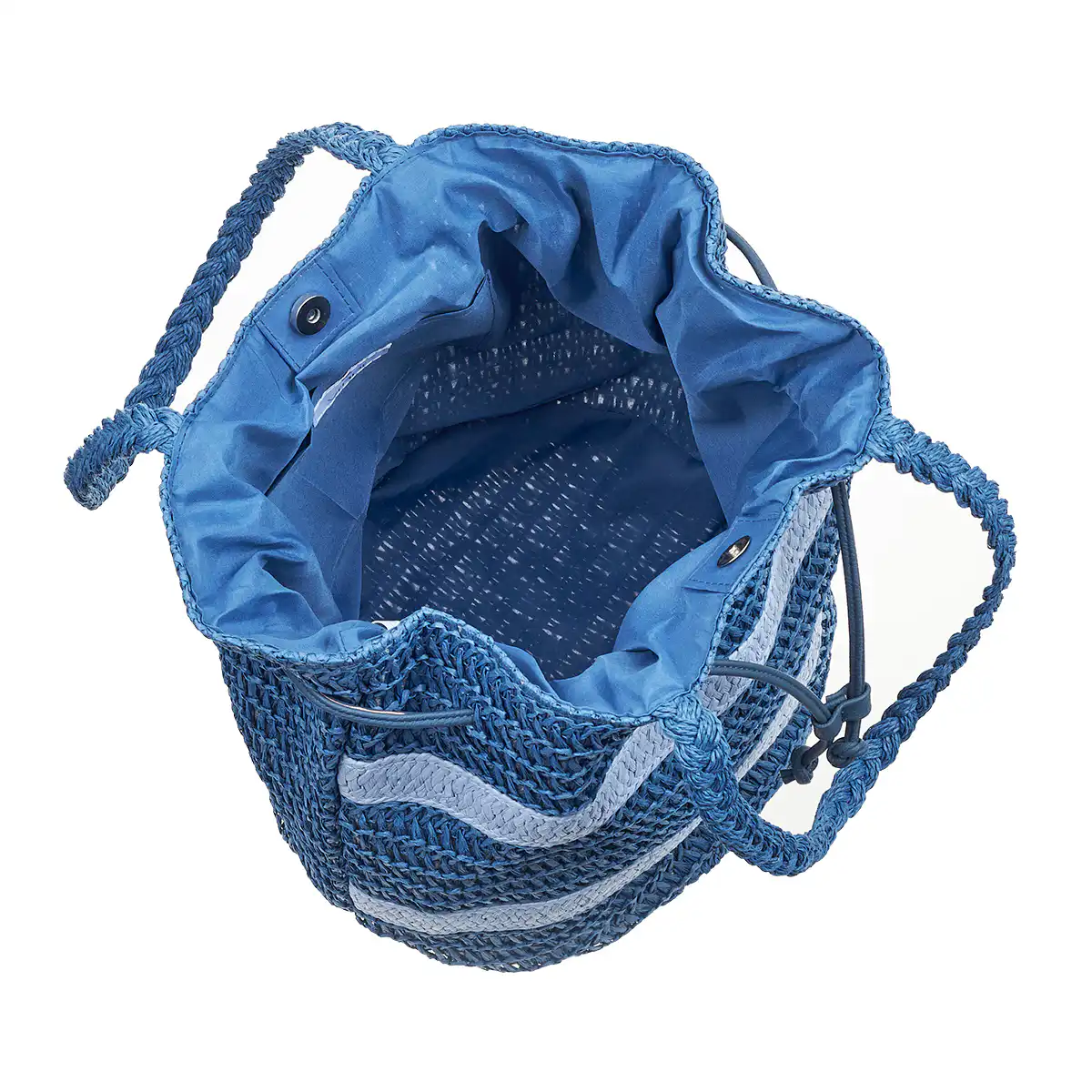 Verde Γυναικεία τσάντα Θαλάσσης 14-0196 Ψάθινη Μπλέ