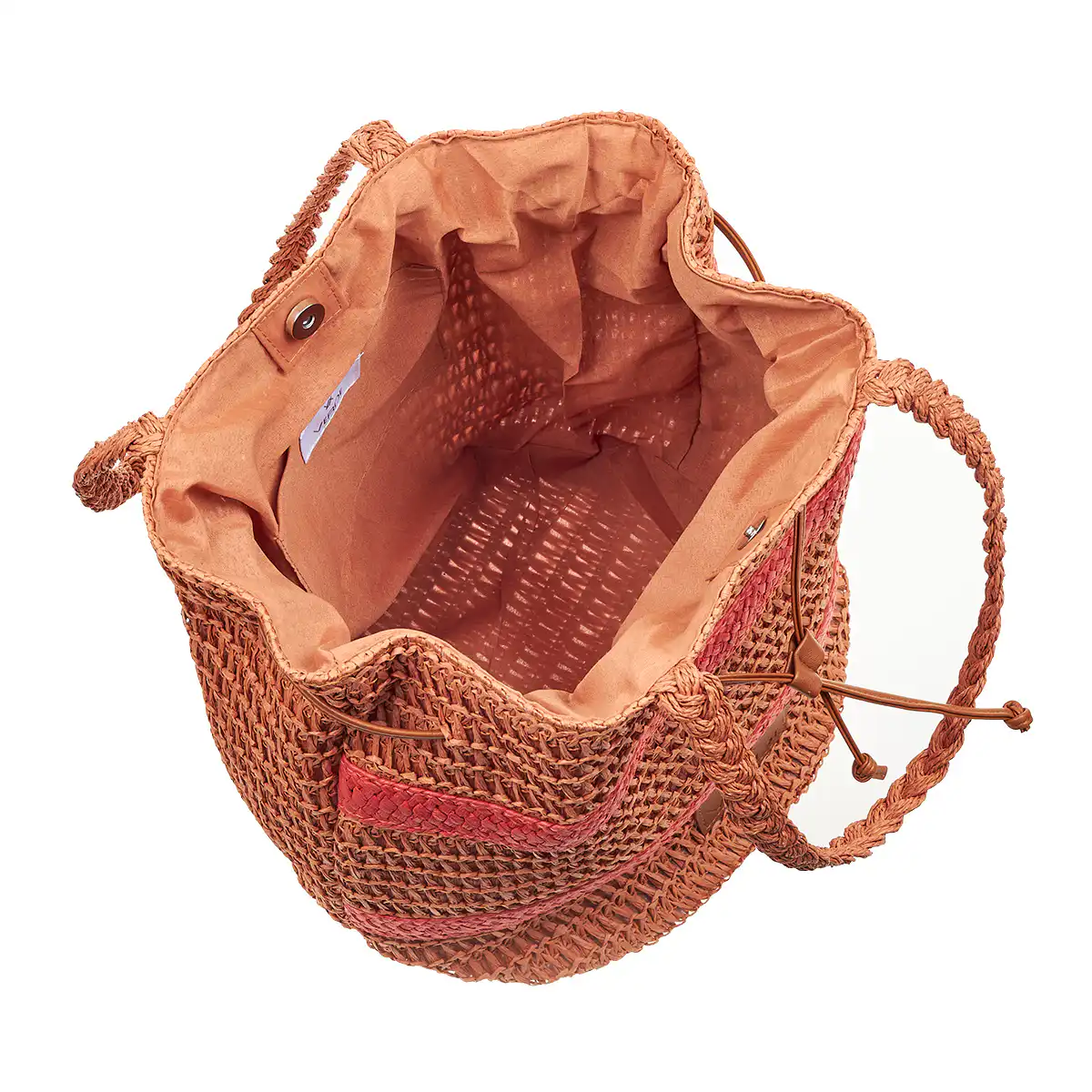 Verde Γυναικεία τσάντα Θαλάσσης 14-0196 Ψάθινη Πορτοκαλί