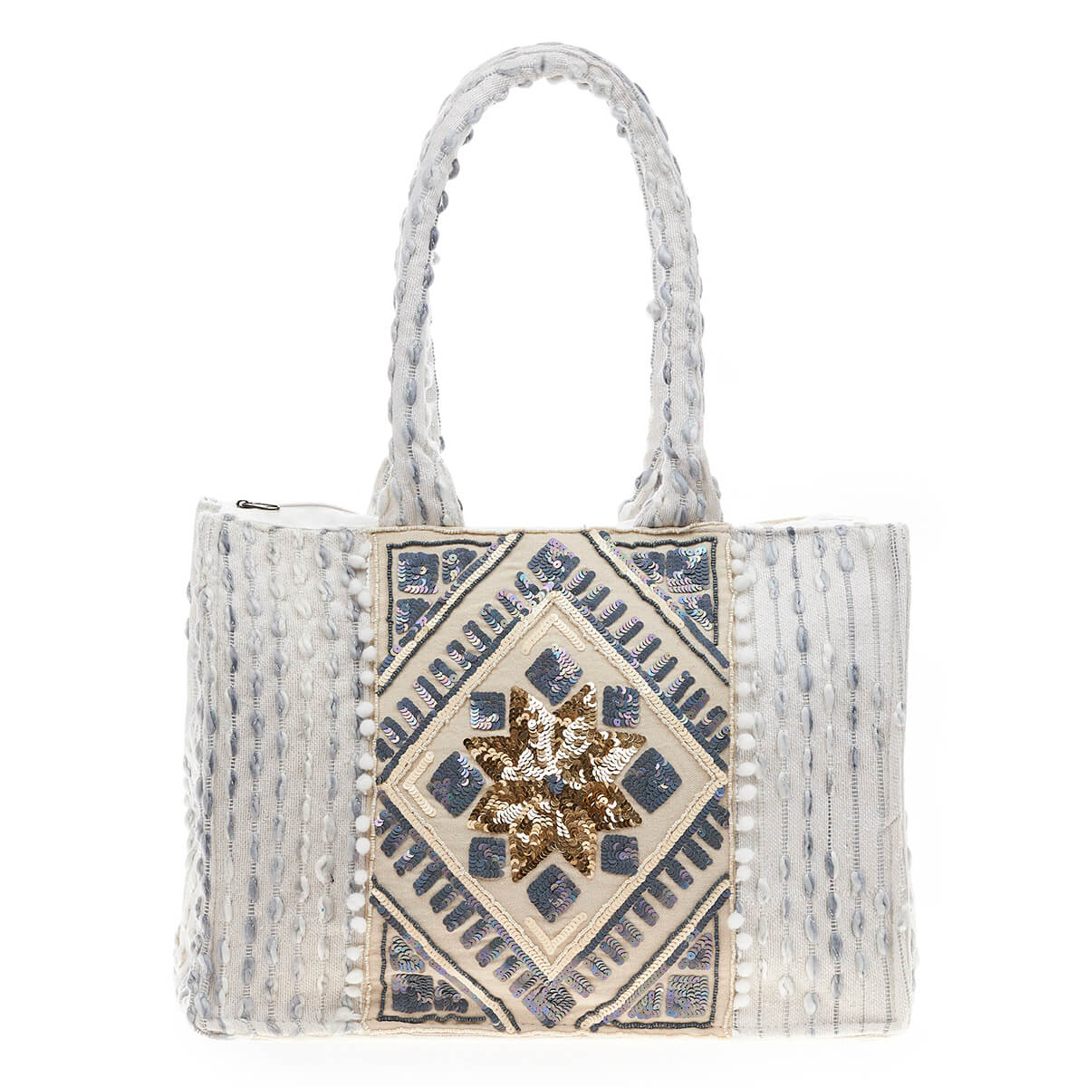 Verde Γυναικεία τσάντα Θαλάσσης 14-0197 Βαμβακερή Ινδίας Πολύχρωμο