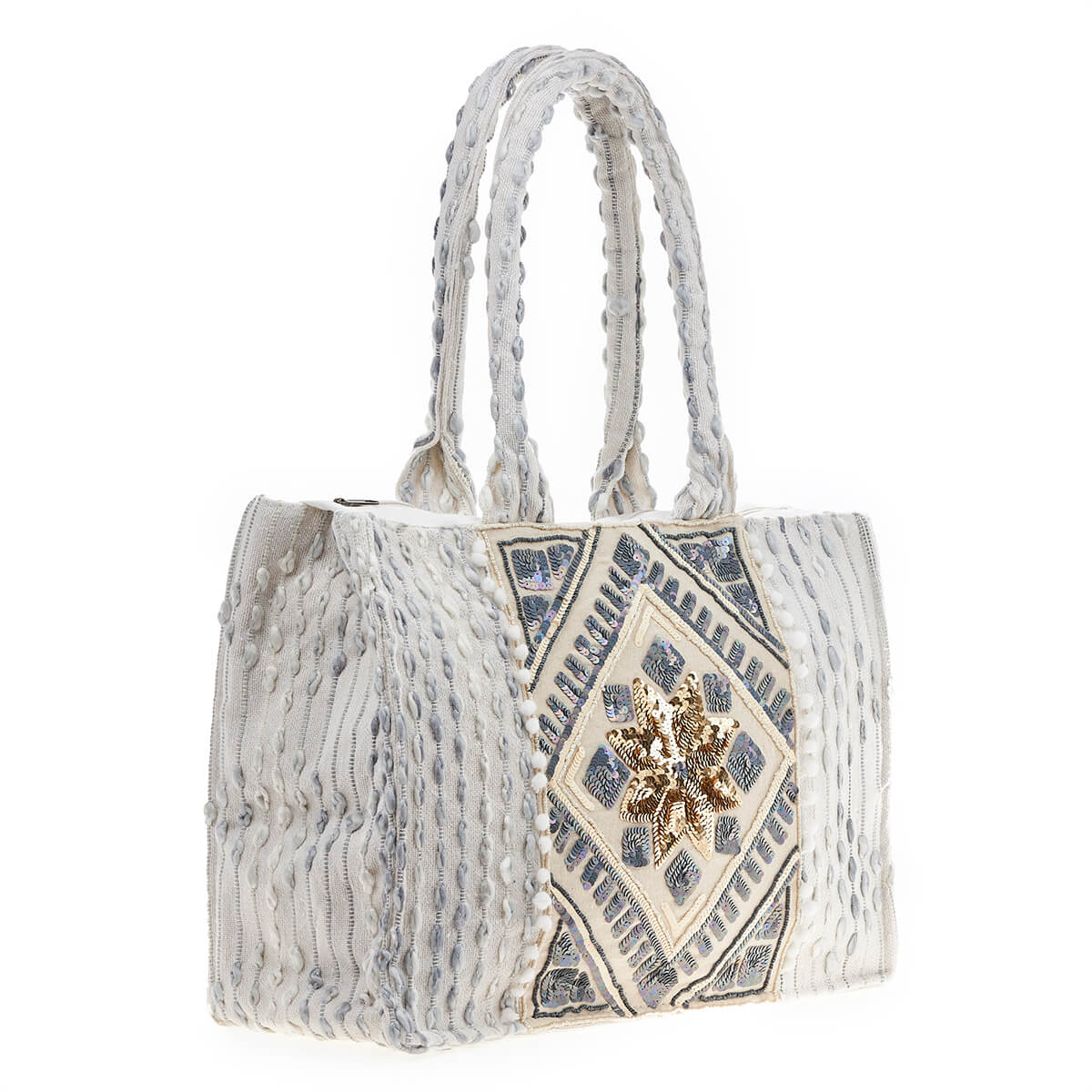 Verde Γυναικεία τσάντα Θαλάσσης 14-0197 Βαμβακερή Ινδίας Πολύχρωμο