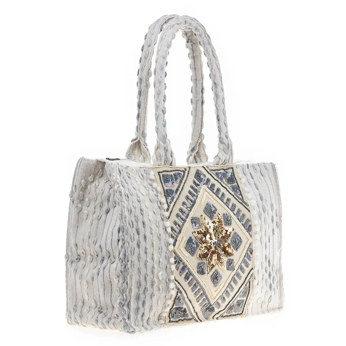 Verde Γυναικεία τσάντα Θαλάσσης 14-0197 Βαμβακερή Ινδίας Πολύχρωμο