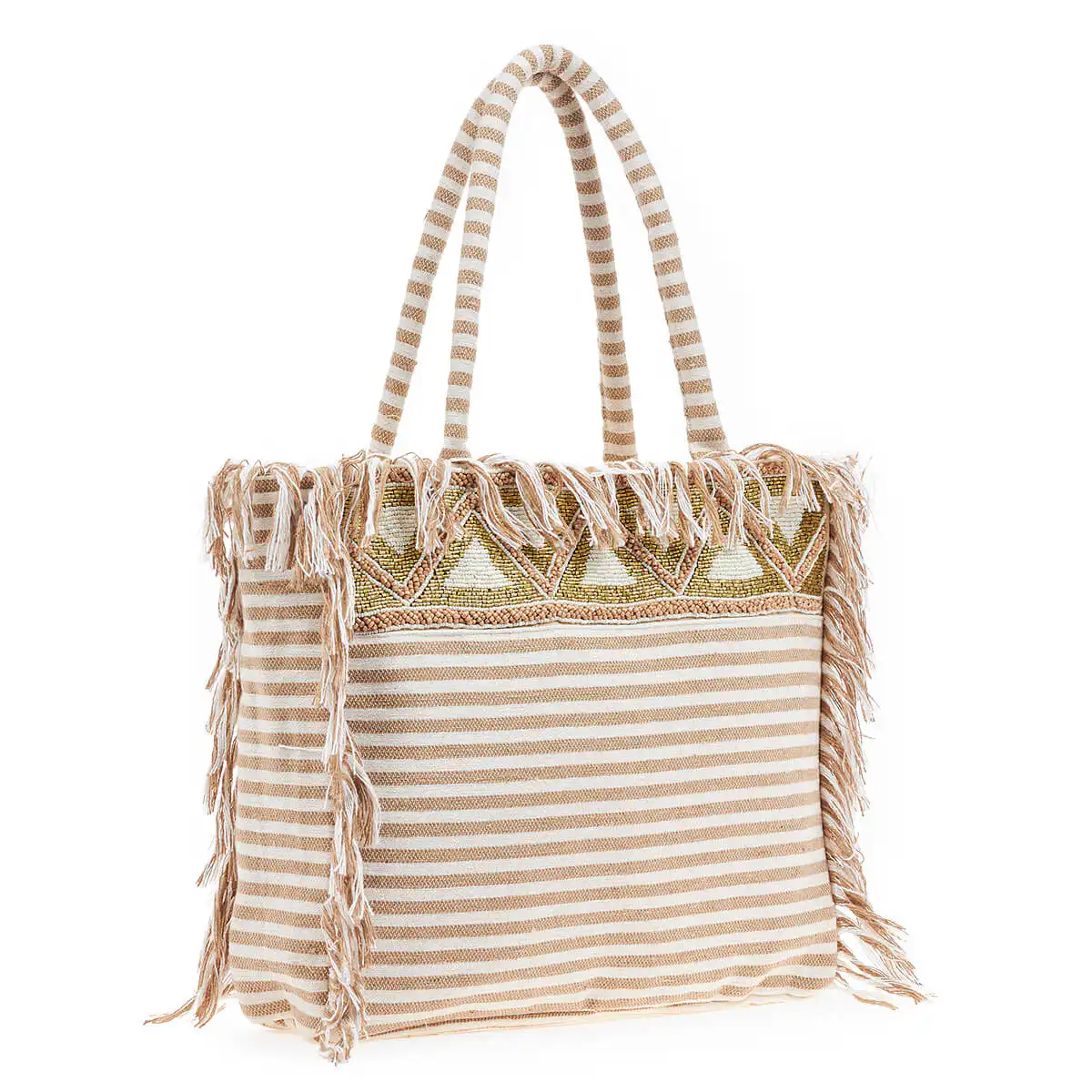 Verde Γυναικεία τσάντα Θαλάσσης 14-0199 ΒΑΜΒΑΚΕΡΗ Ινδίας Μπέζ