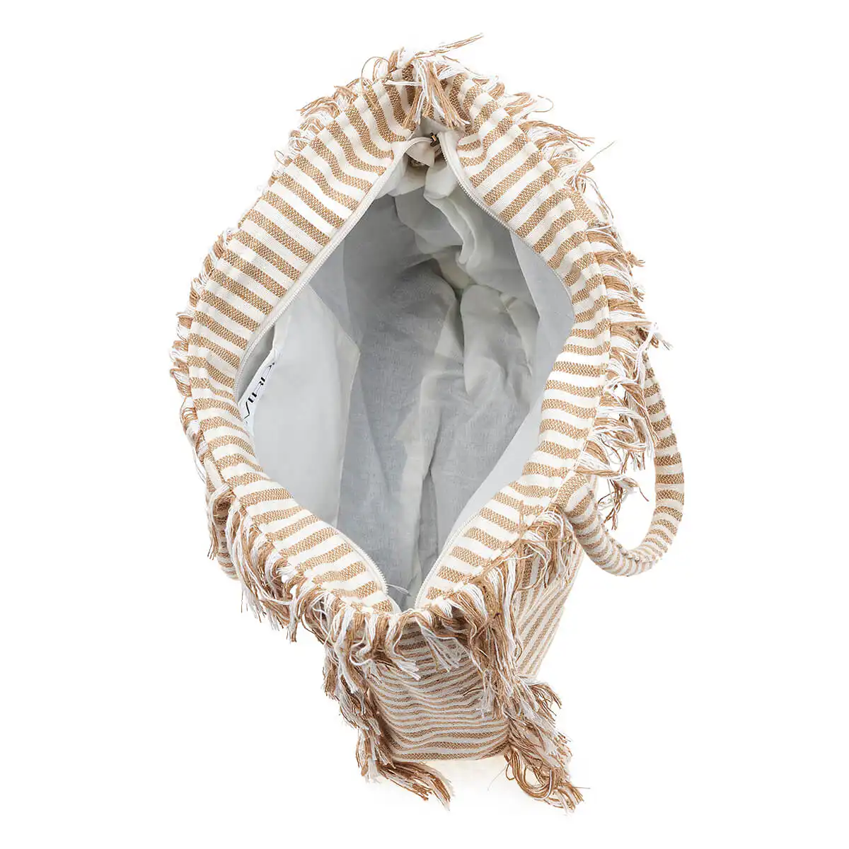 Verde Γυναικεία τσάντα Θαλάσσης 14-0199 ΒΑΜΒΑΚΕΡΗ Ινδίας Μπέζ