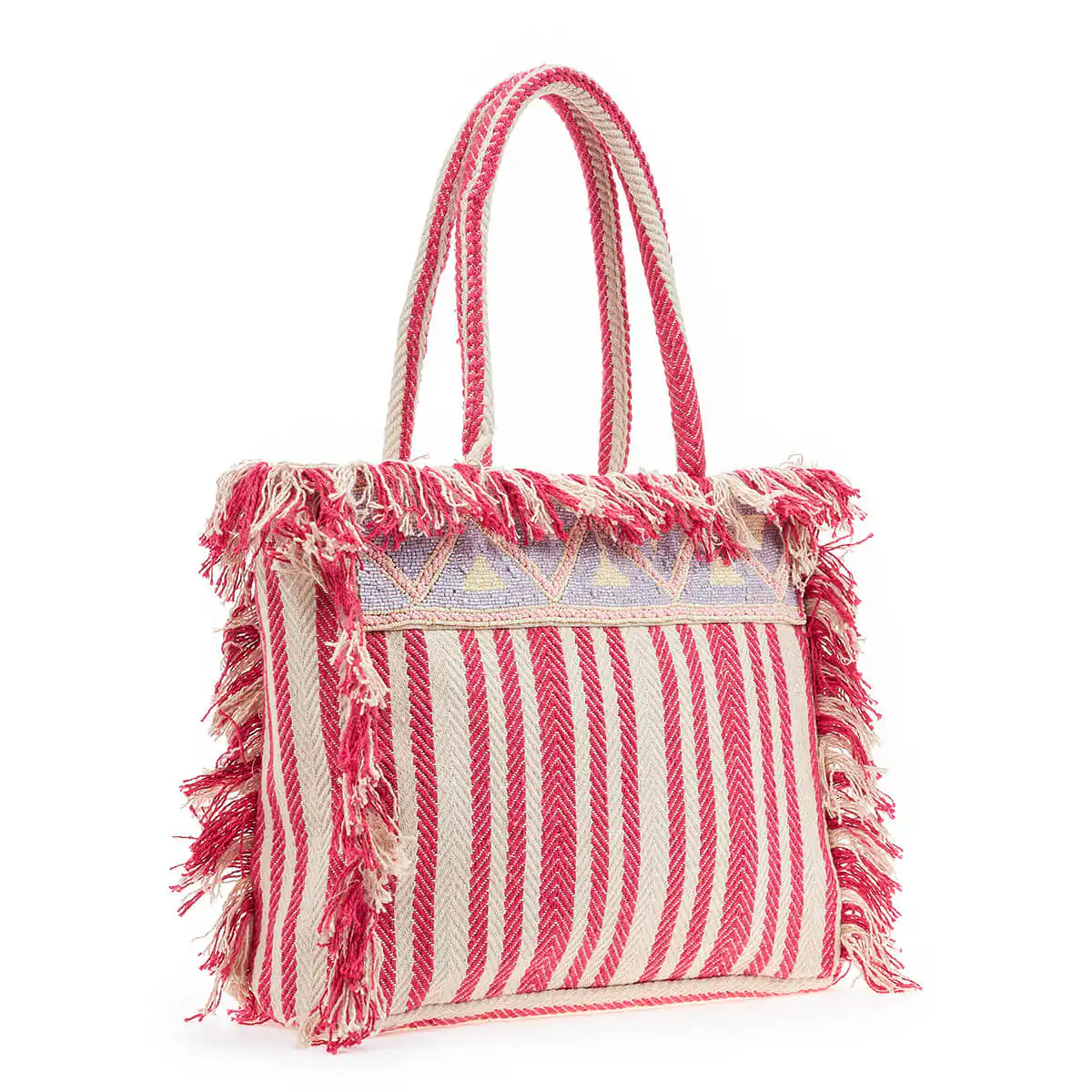 Verde Γυναικεία τσάντα Θαλάσσης 14-0199 ΒΑΜΒΑΚΕΡΗ Ινδίας Ρόζ