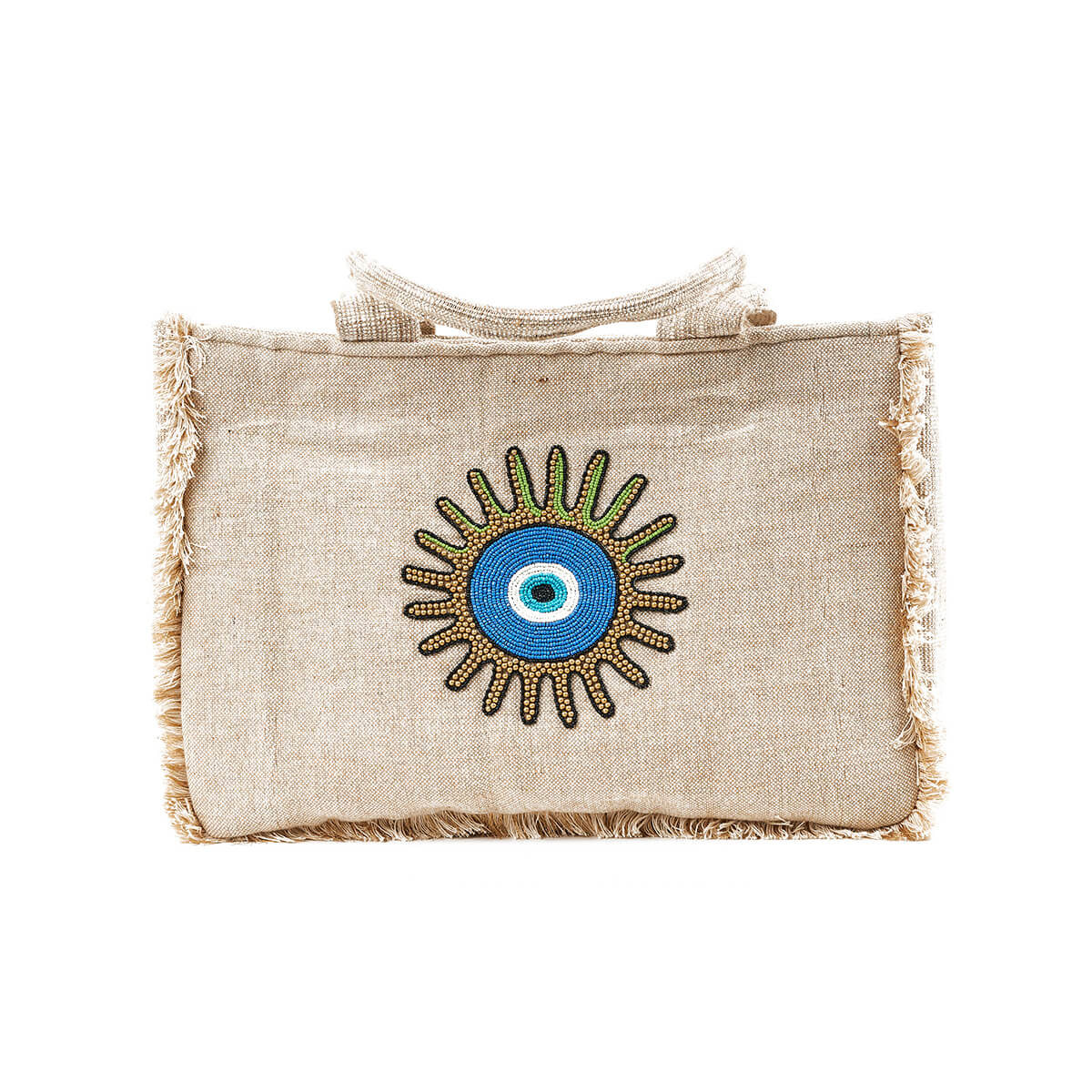 Verde Γυναικεία Τσάντα θαλάσσης 14-0223 Βαμβάκι Γιούτα 10% Μπεζ