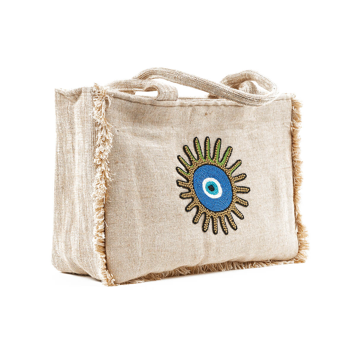 Verde Γυναικεία Τσάντα θαλάσσης 14-0223 Βαμβάκι Γιούτα 10% Μπεζ