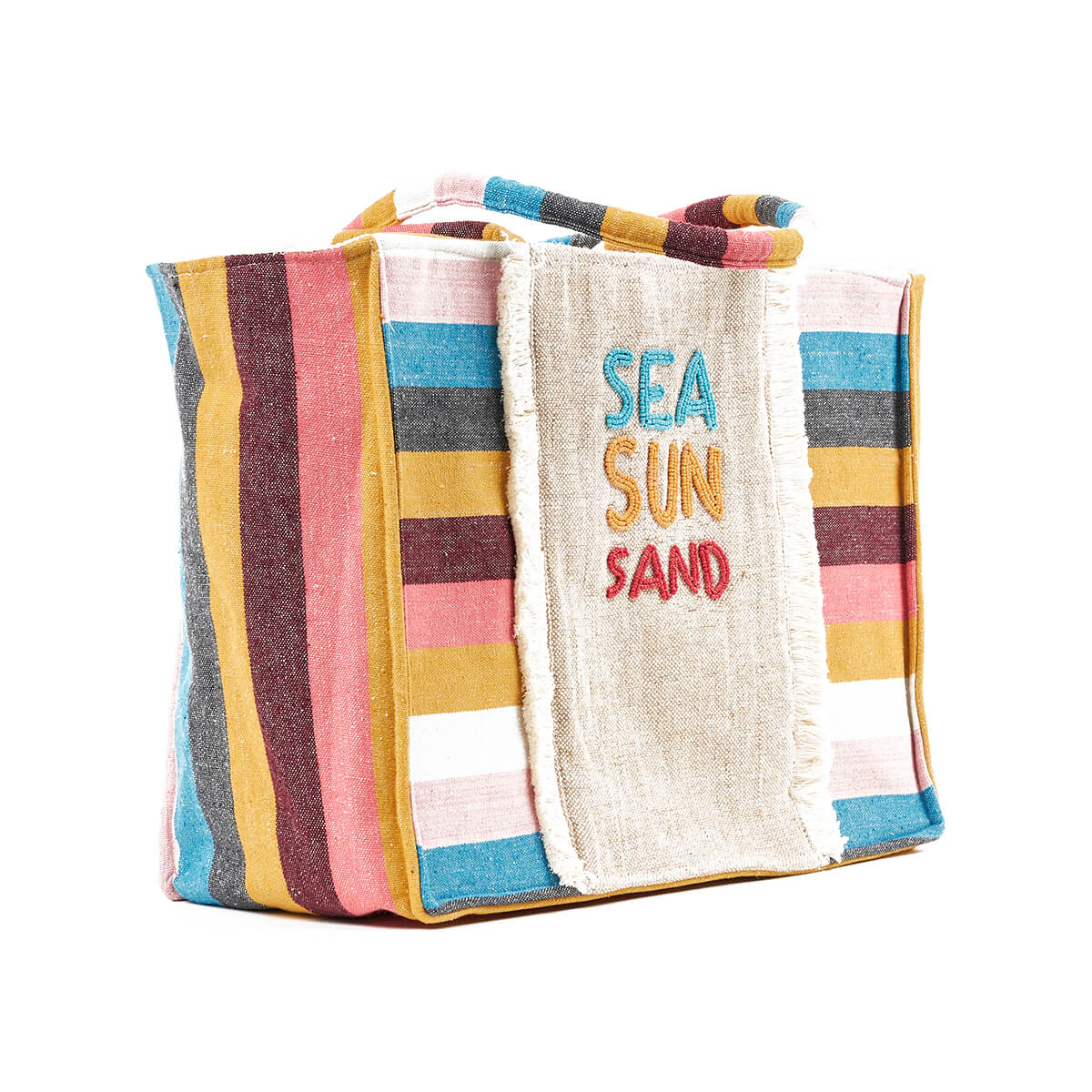 Verde Γυναικεία Τσάντα θαλάσσης 14-0224 απο Βαμβάκι & Γιούτα Πολύχρωμο