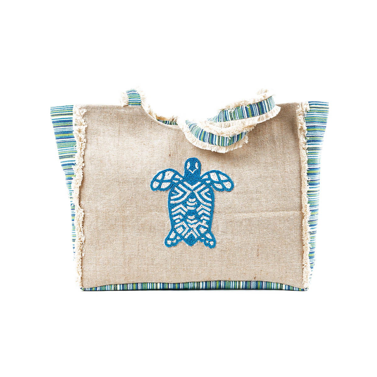 Verde Γυναικεία Τσάντα θαλάσσης 14-0225 απο Βαμβάκι & Γιούτα Πολύχρωμο